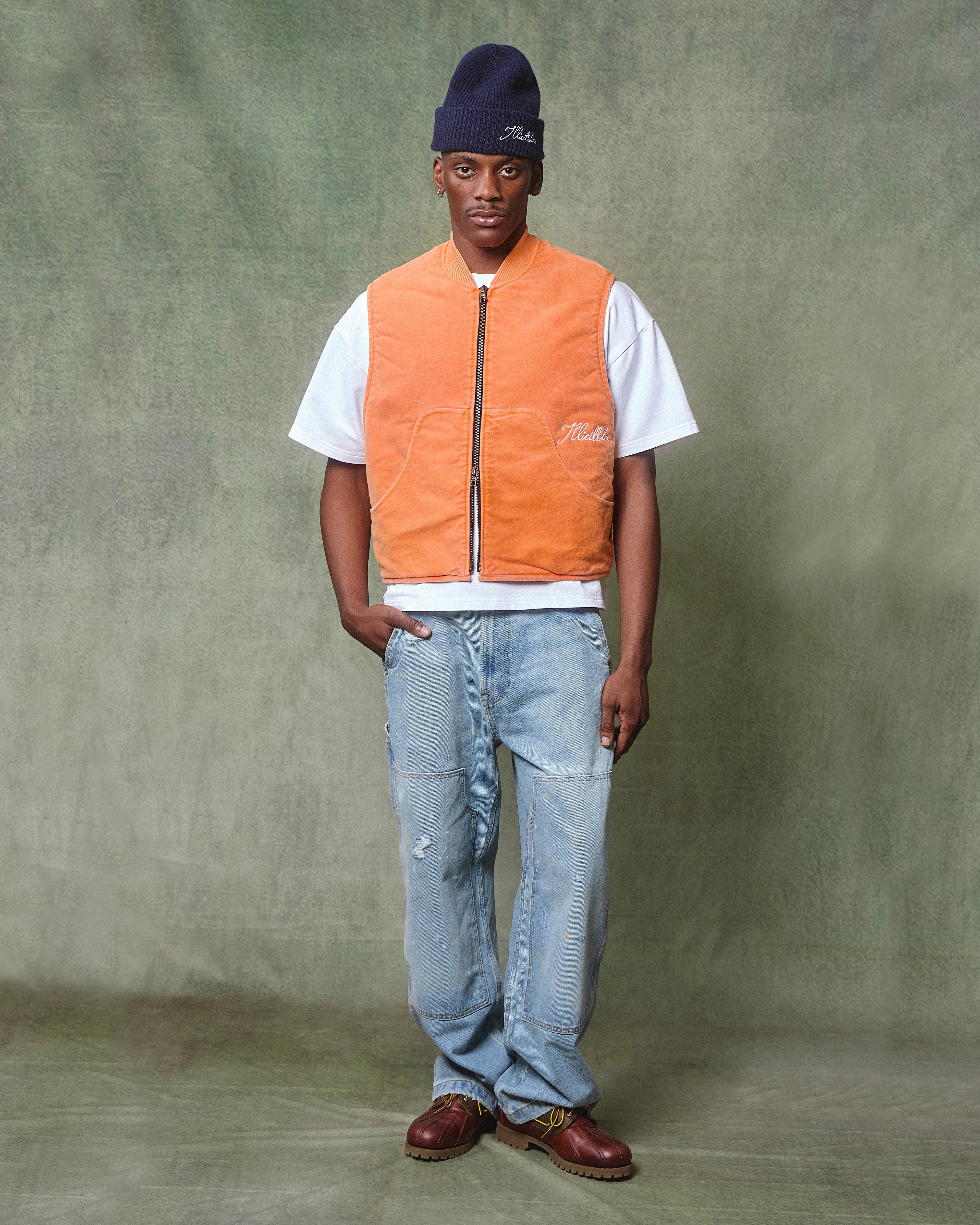 MOLESKIN ANGLER GILET - CARP ORANGE - Image 4