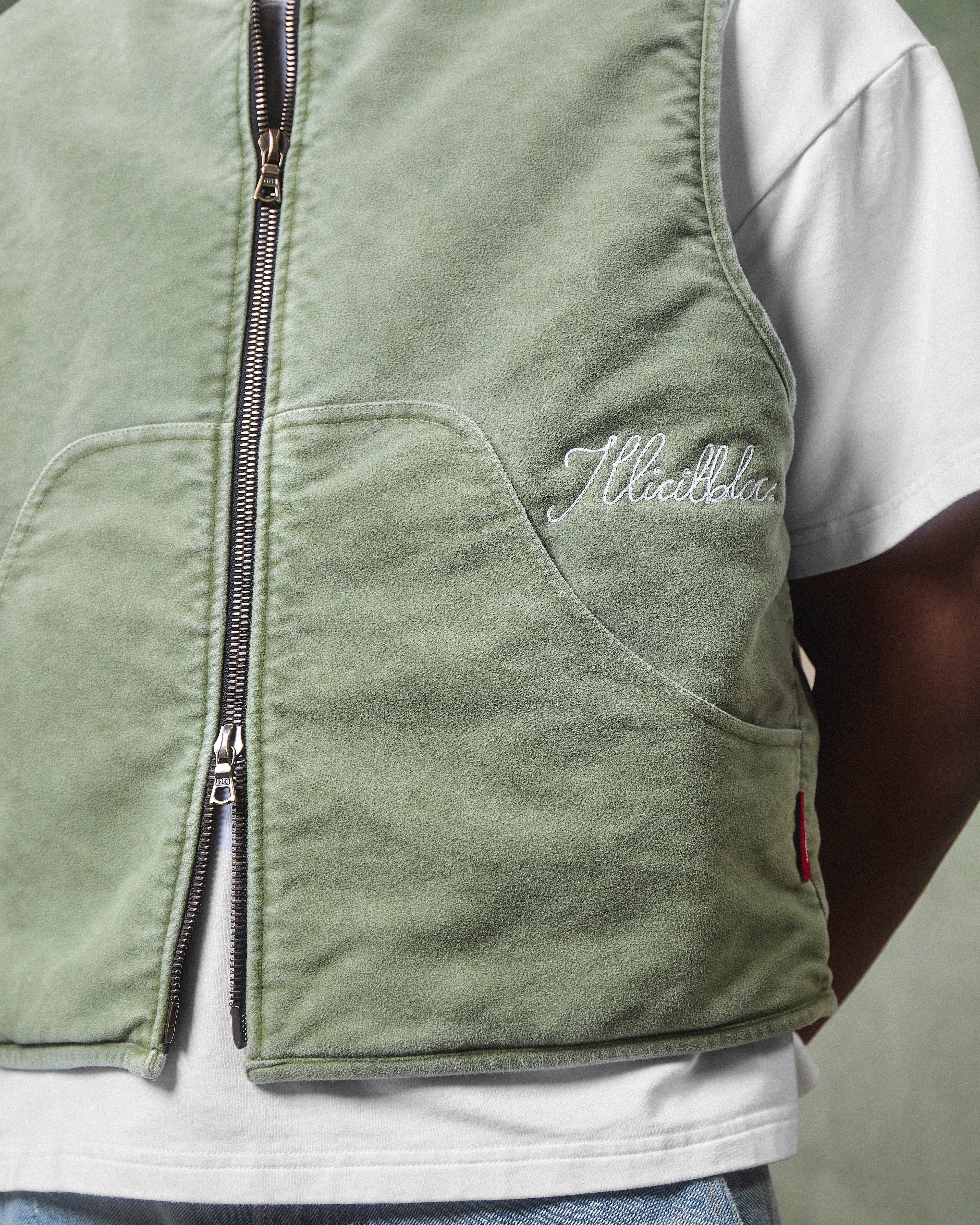 MOLESKIN ANGLER GILET - MOSS GRAY - Image 3