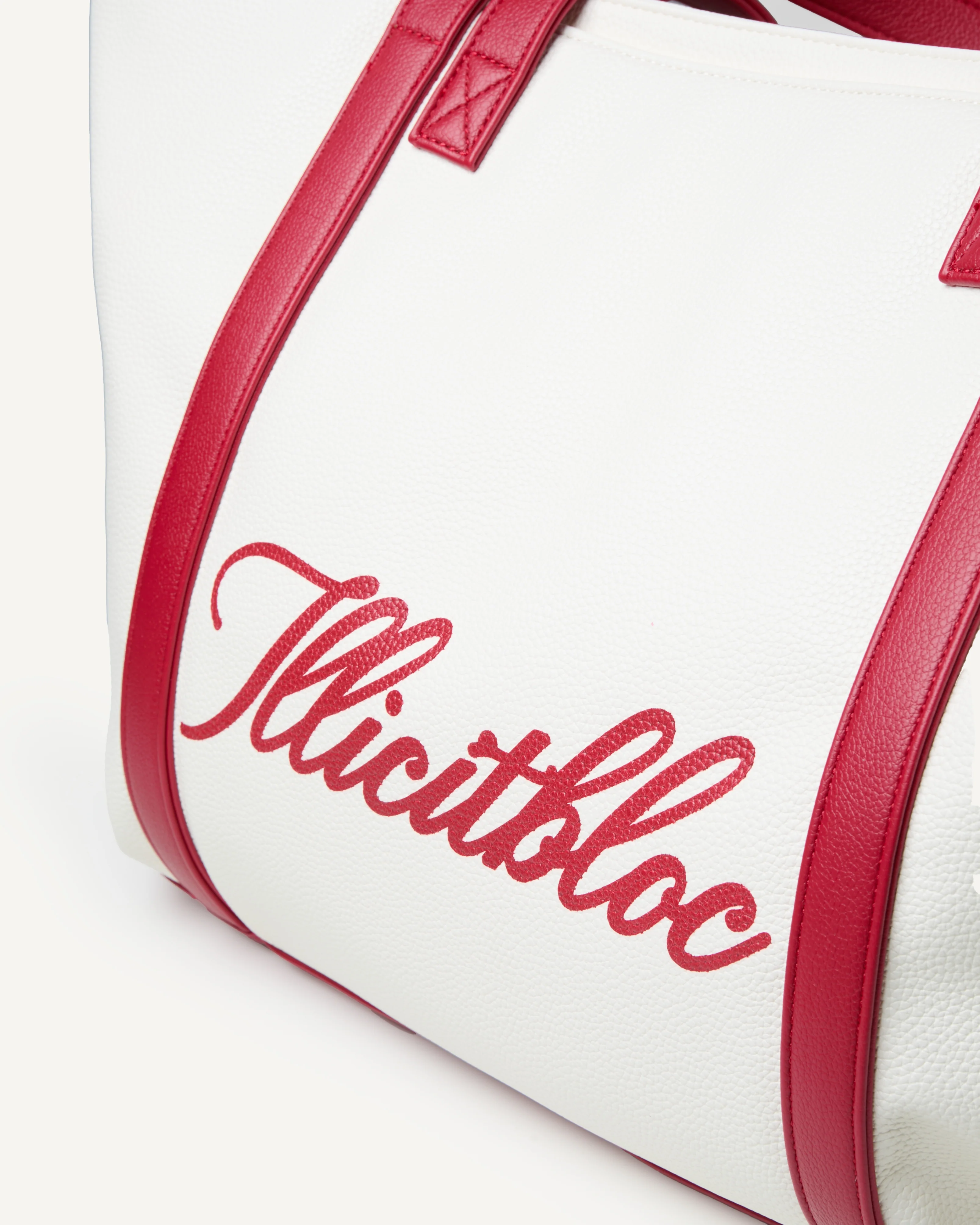 BOWLING TOTE BAG - RED/CREAM - Image 3