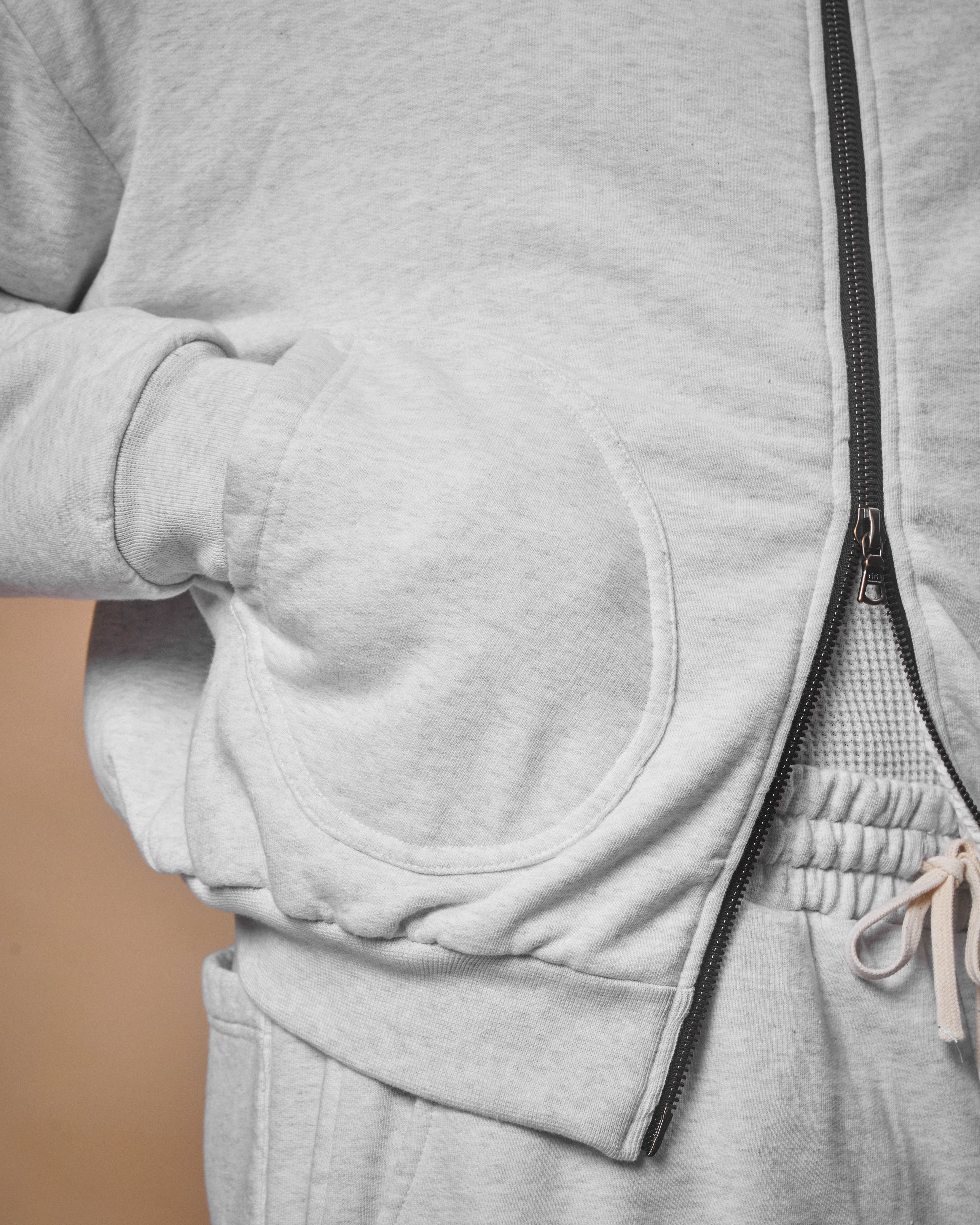 FLIGHT WAFFLE LINED ZIP HOODIE - HEATHER - Image 6