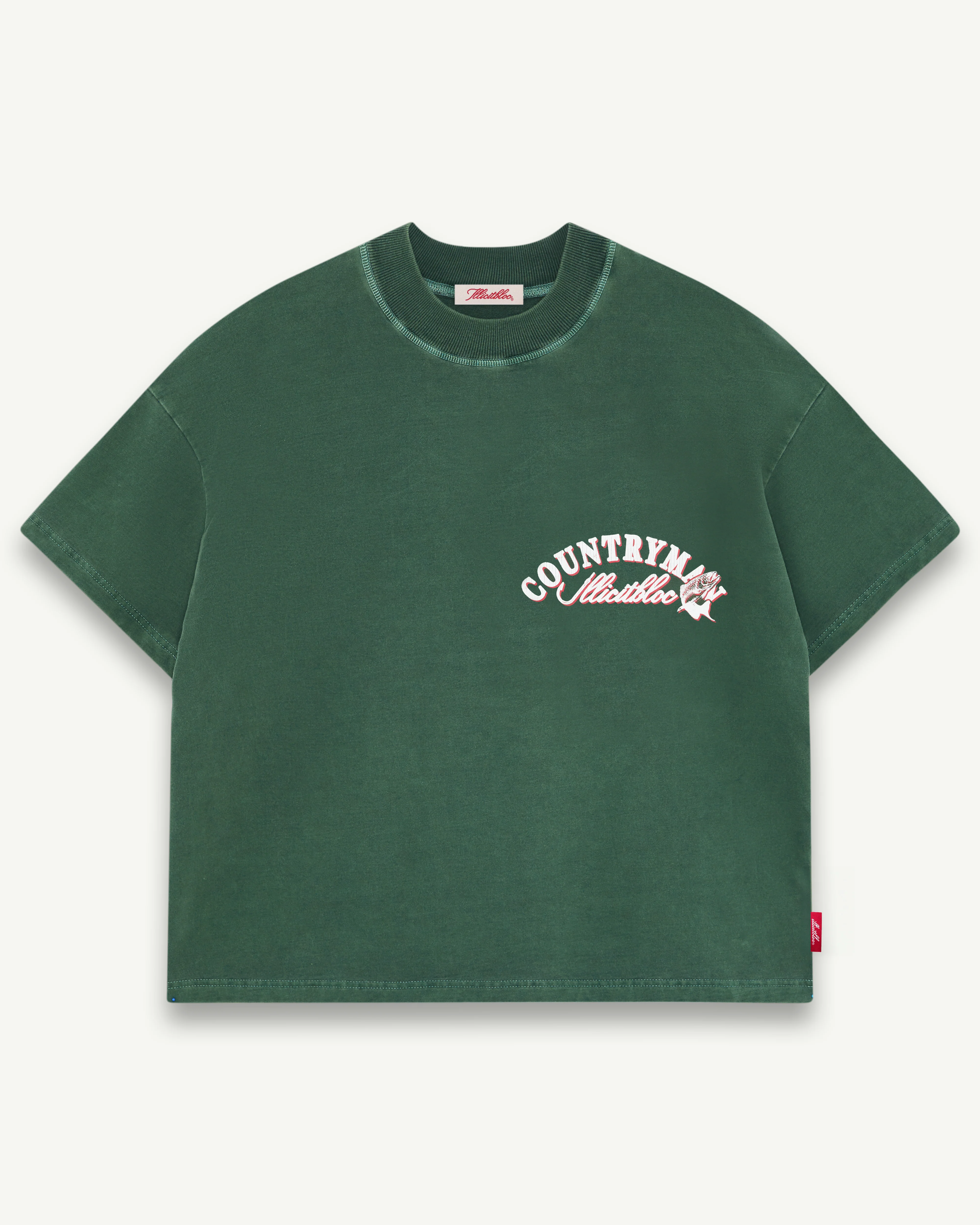 HOOKED CLOUDWEAVE™ T-SHIRT - HUNTER GREEN - Image 5