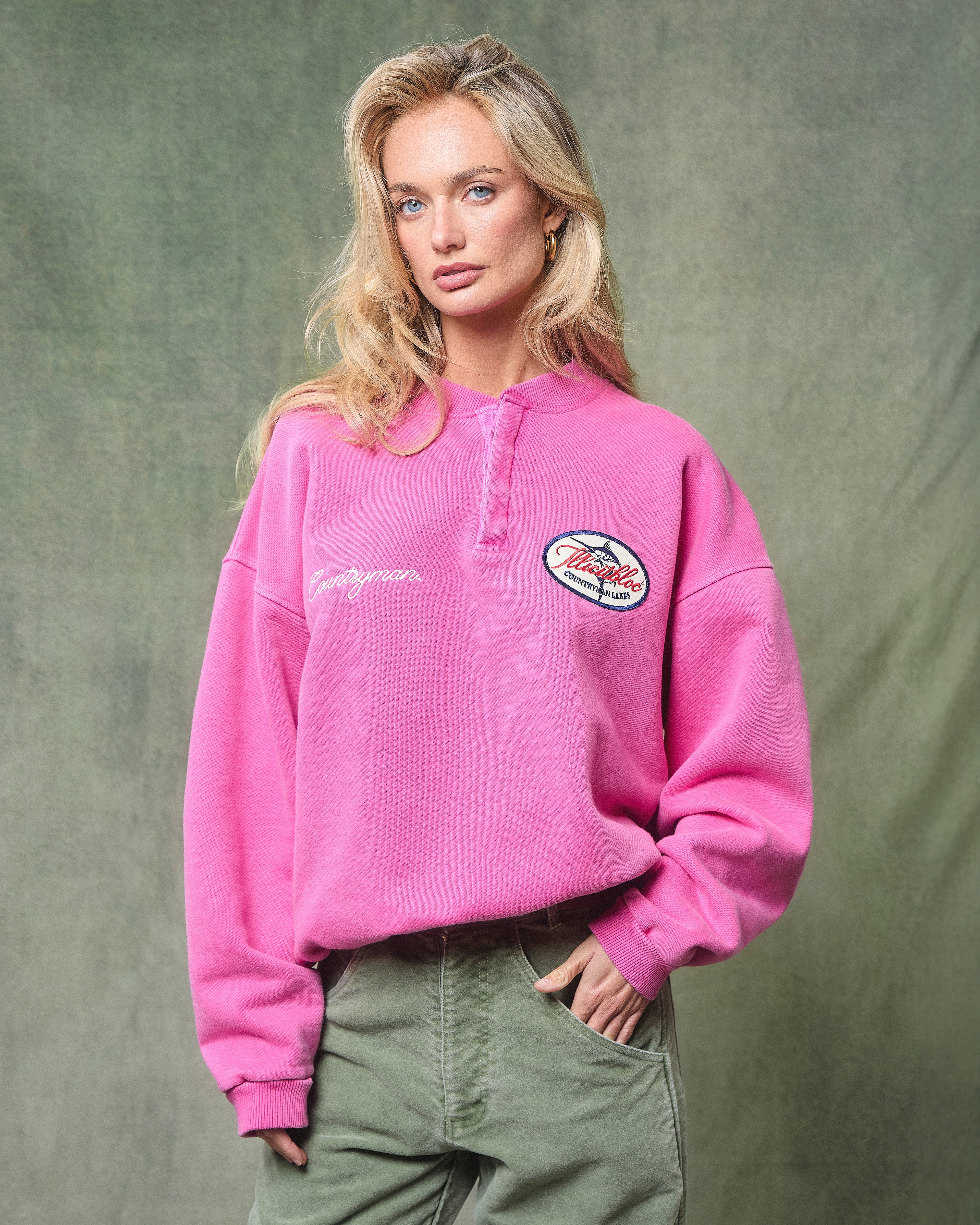 LAKES CREST IRONWEAVE™ HENLEY CREWNECK - PINK - Image 7