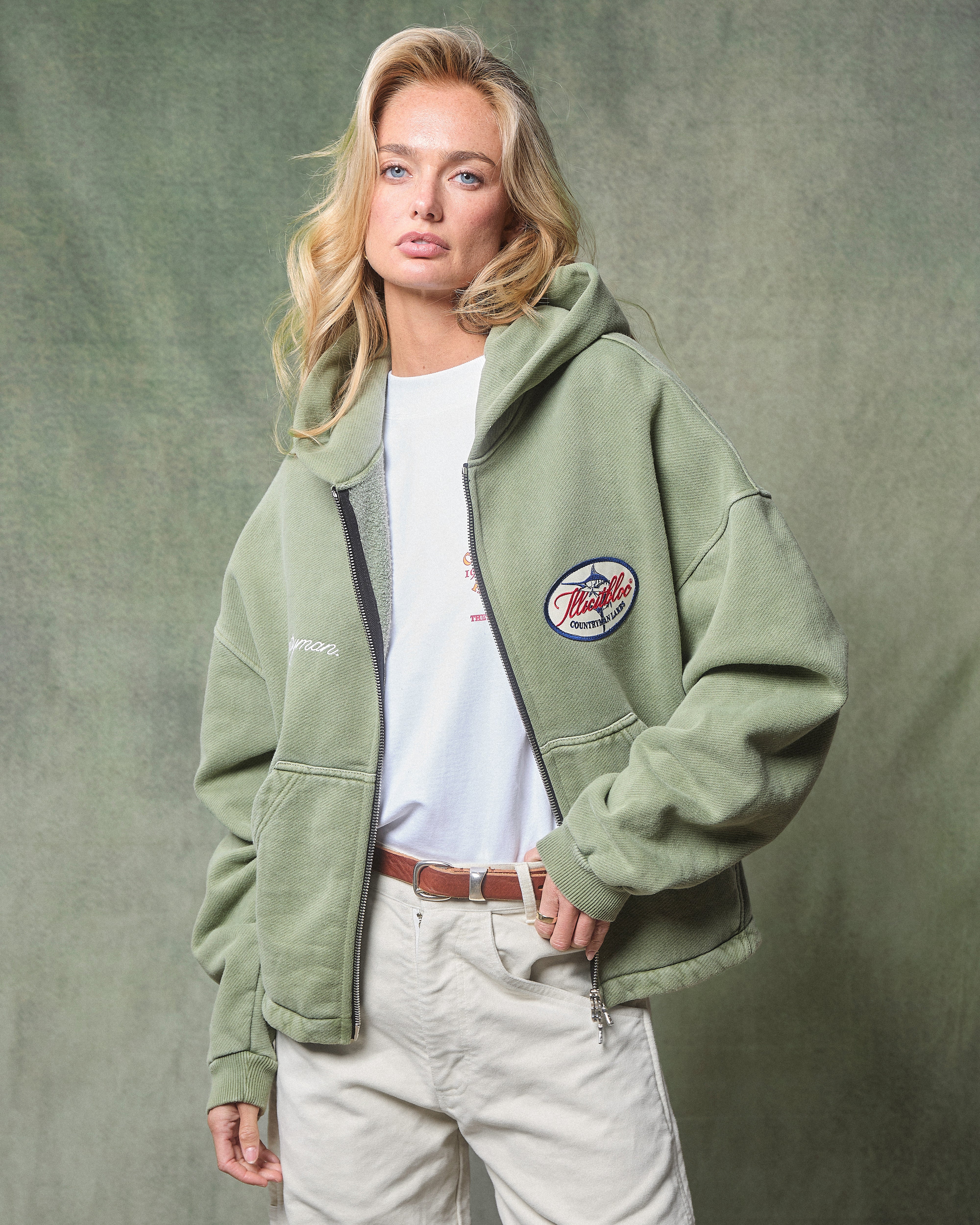 LAKES CREST IRONWEAVE™ ZIP HOODIE - MOSS GRAY - Image 4