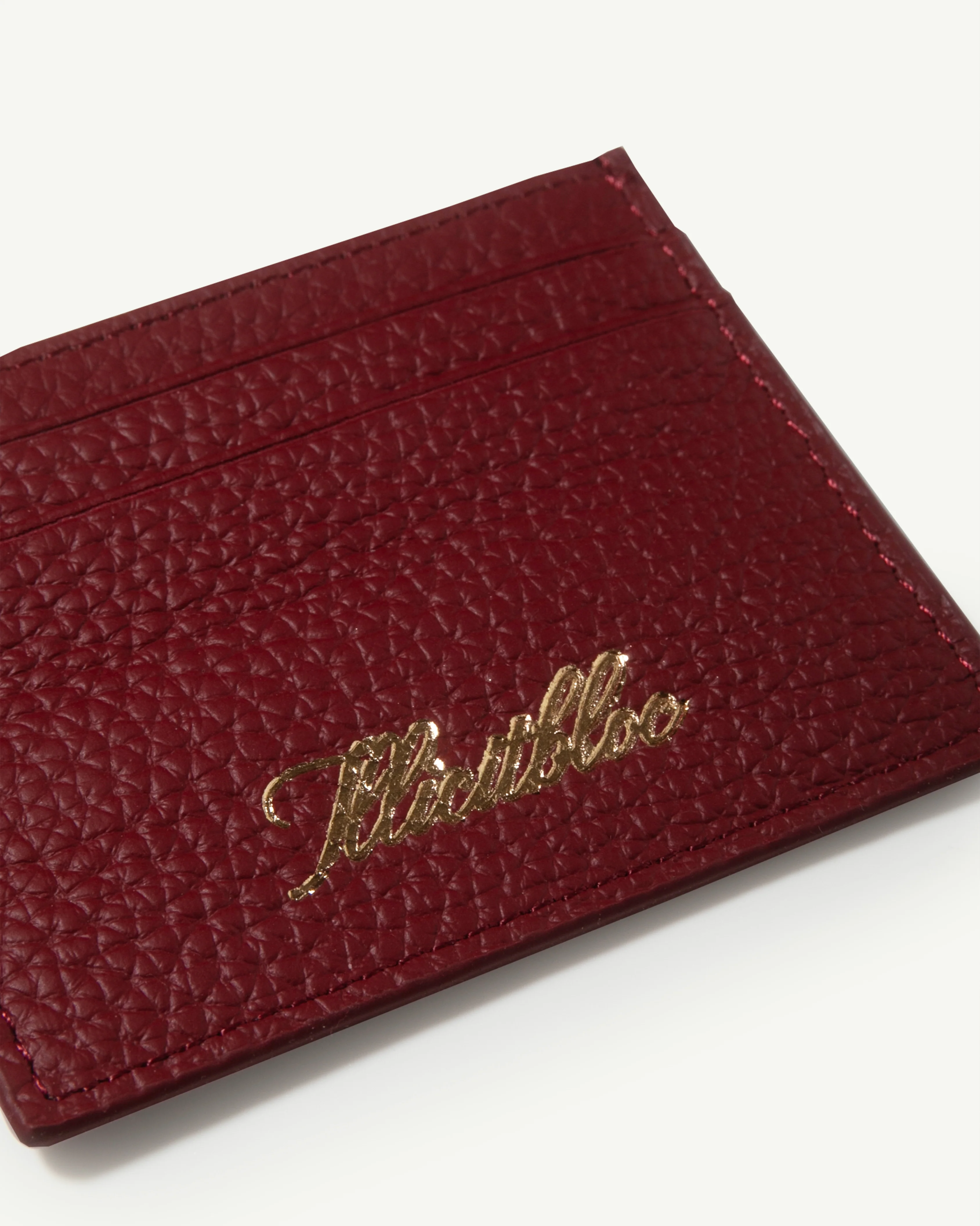 LEATHER CARD HOLDER - BURGUNDY - Image 3
