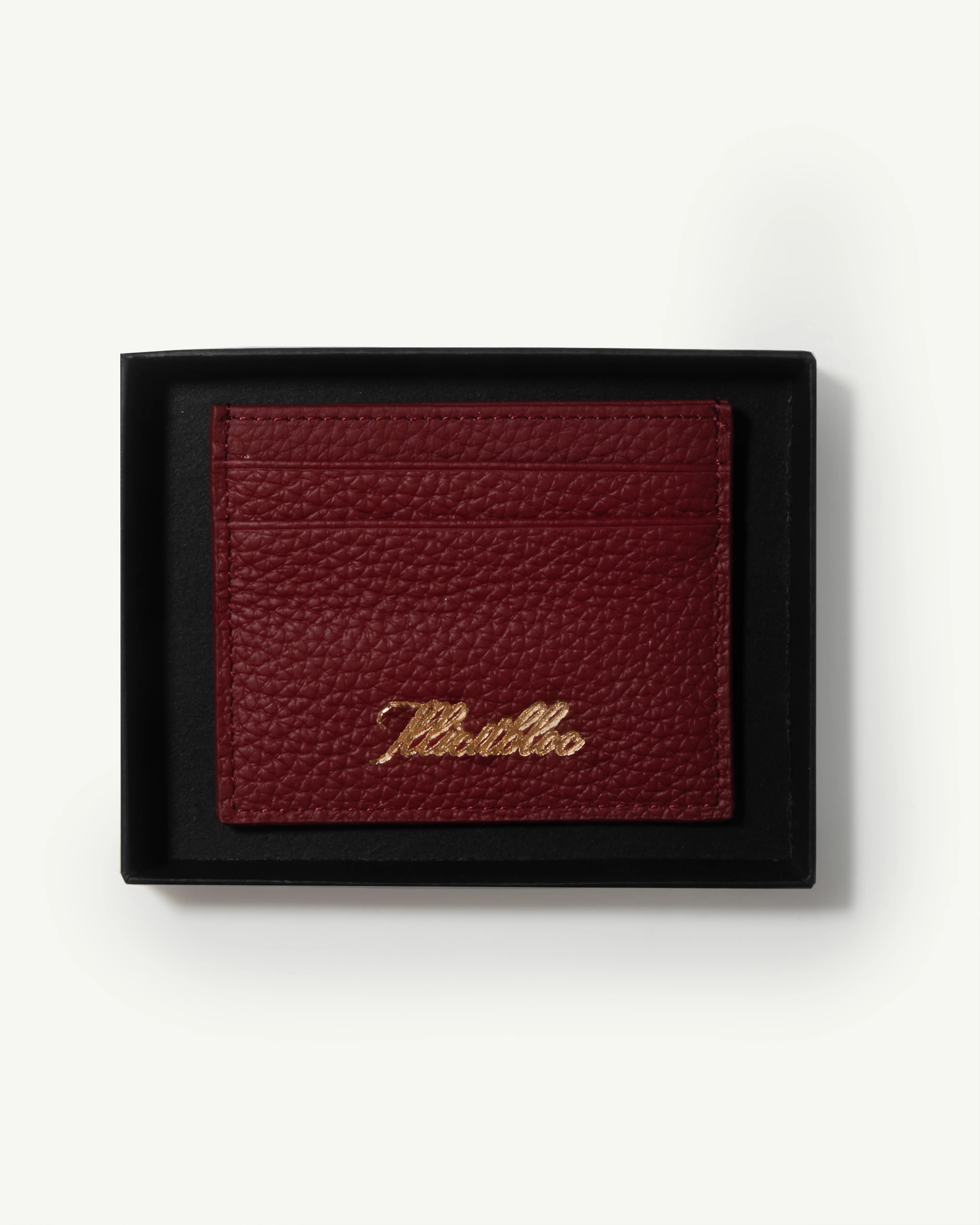 LEATHER CARD HOLDER - BURGUNDY - Image 4