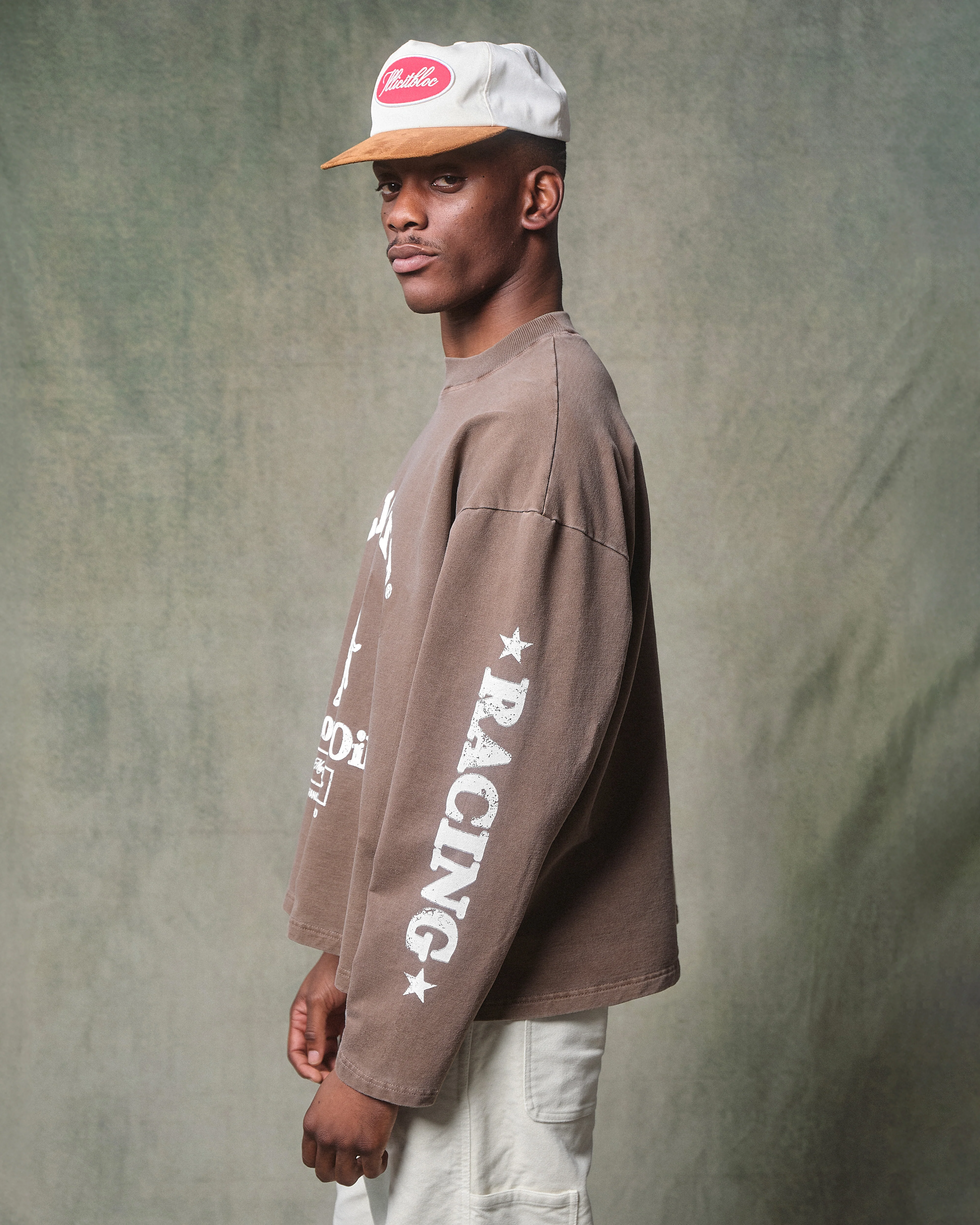 MOTOR OIL CLOUDWEAVE™ LONG SLEEVE T-SHIRT - WASHED BROWN - Image 4