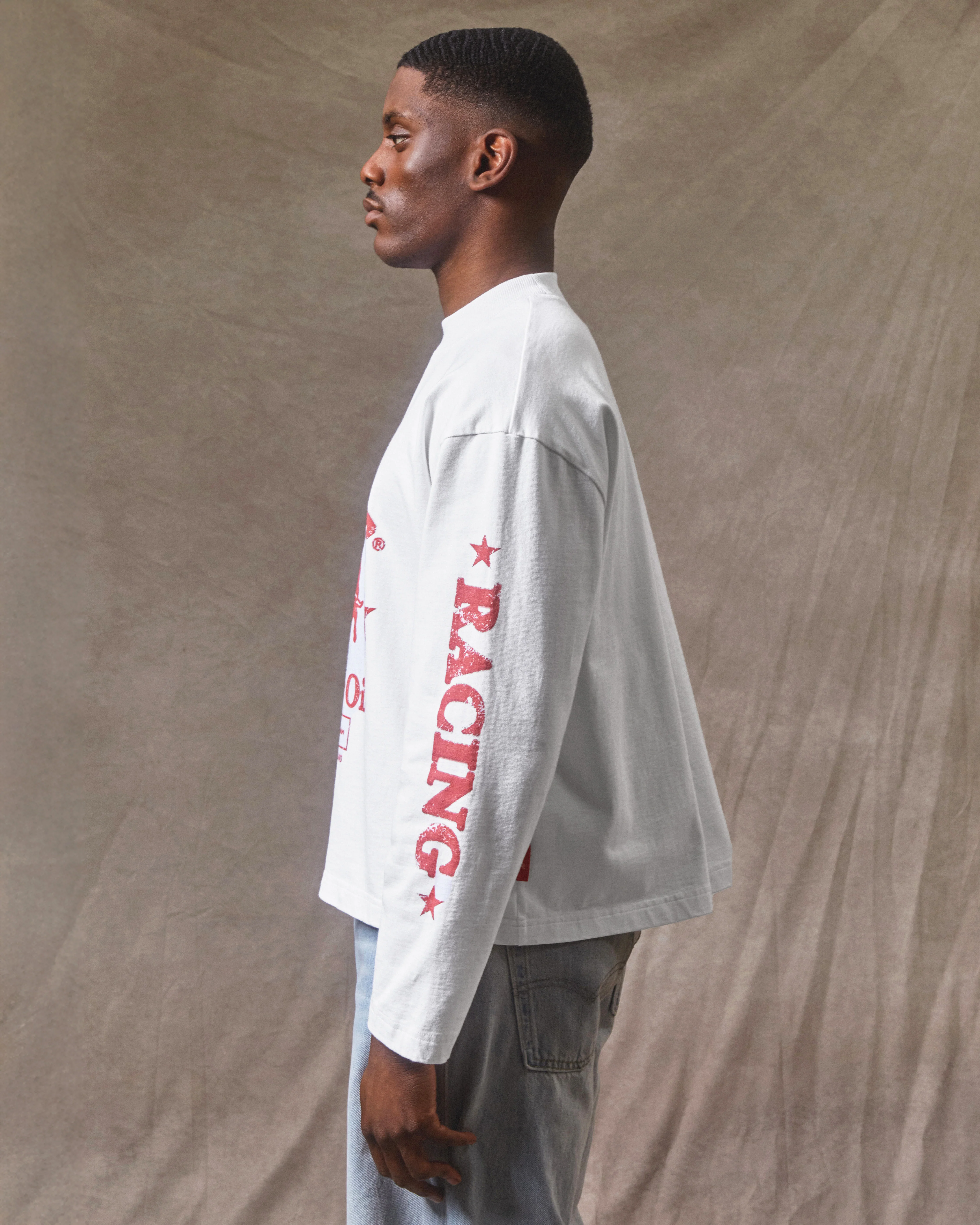 MOTOR OIL CLOUDWEAVE™ LONG SLEEVE T-SHIRT - WHITE - Image 3
