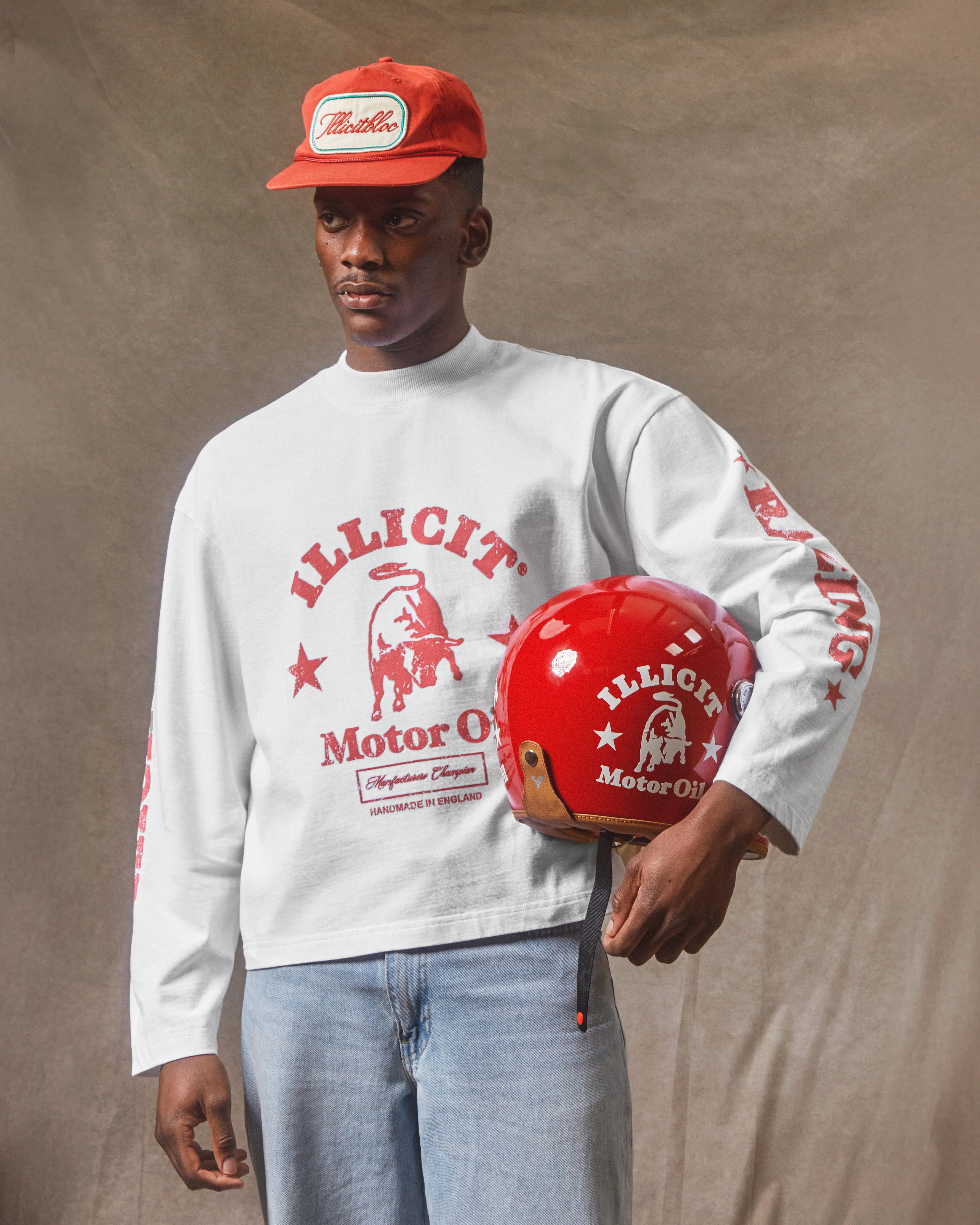 MOTOR OIL CLOUDWEAVE™ LONG SLEEVE T-SHIRT - WHITE - Image 7
