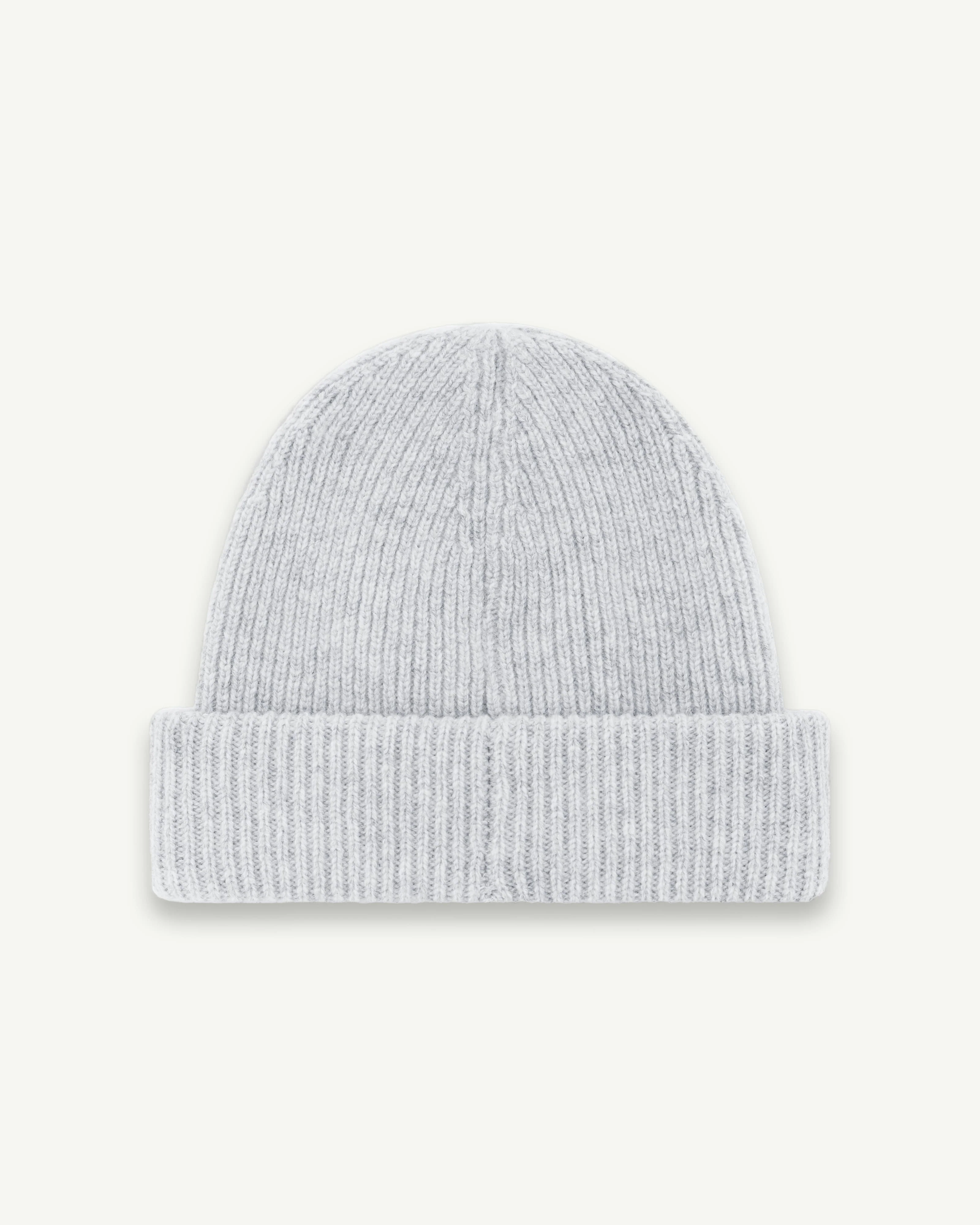 PATCHWORK LAMBSWOOL BEANIE - GREY - Image 4