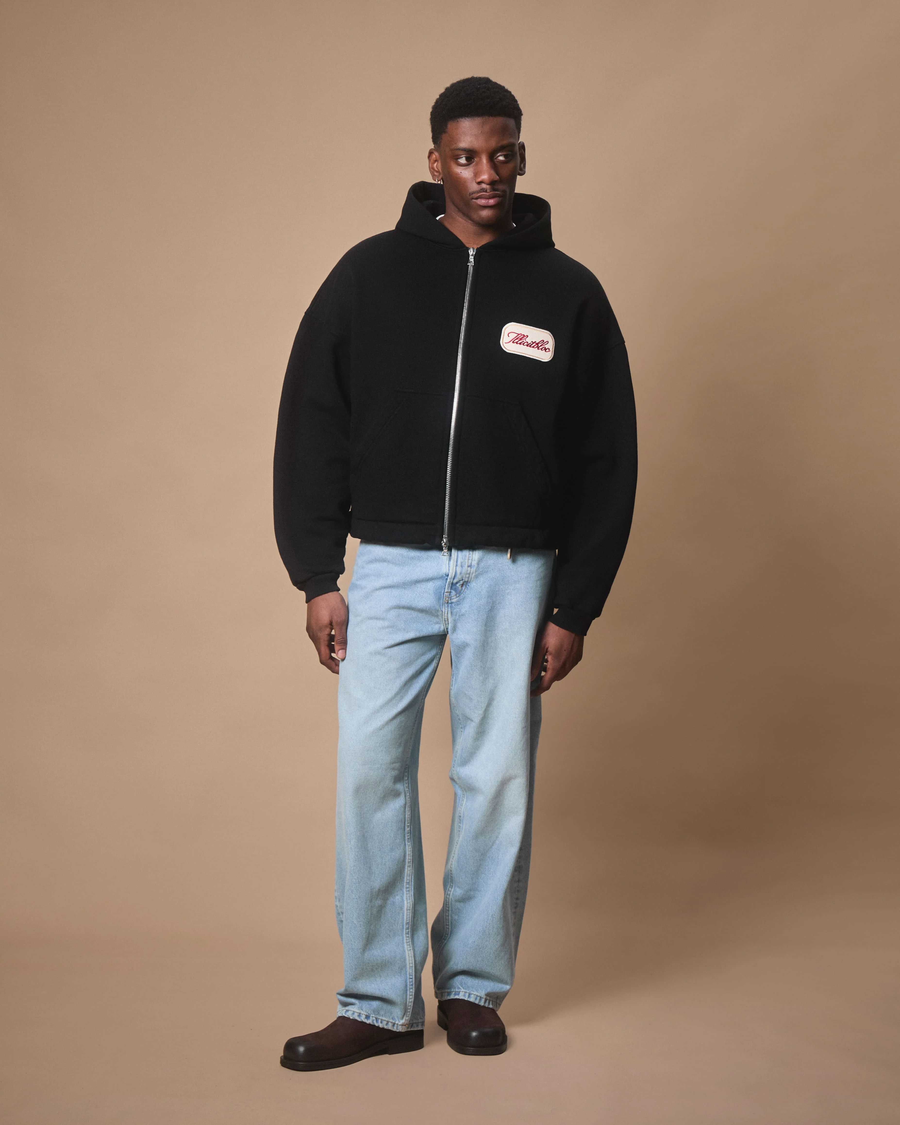 PATCHWORK TITANWEAVE™ ZIP HOODIE - BLACK - Image 4