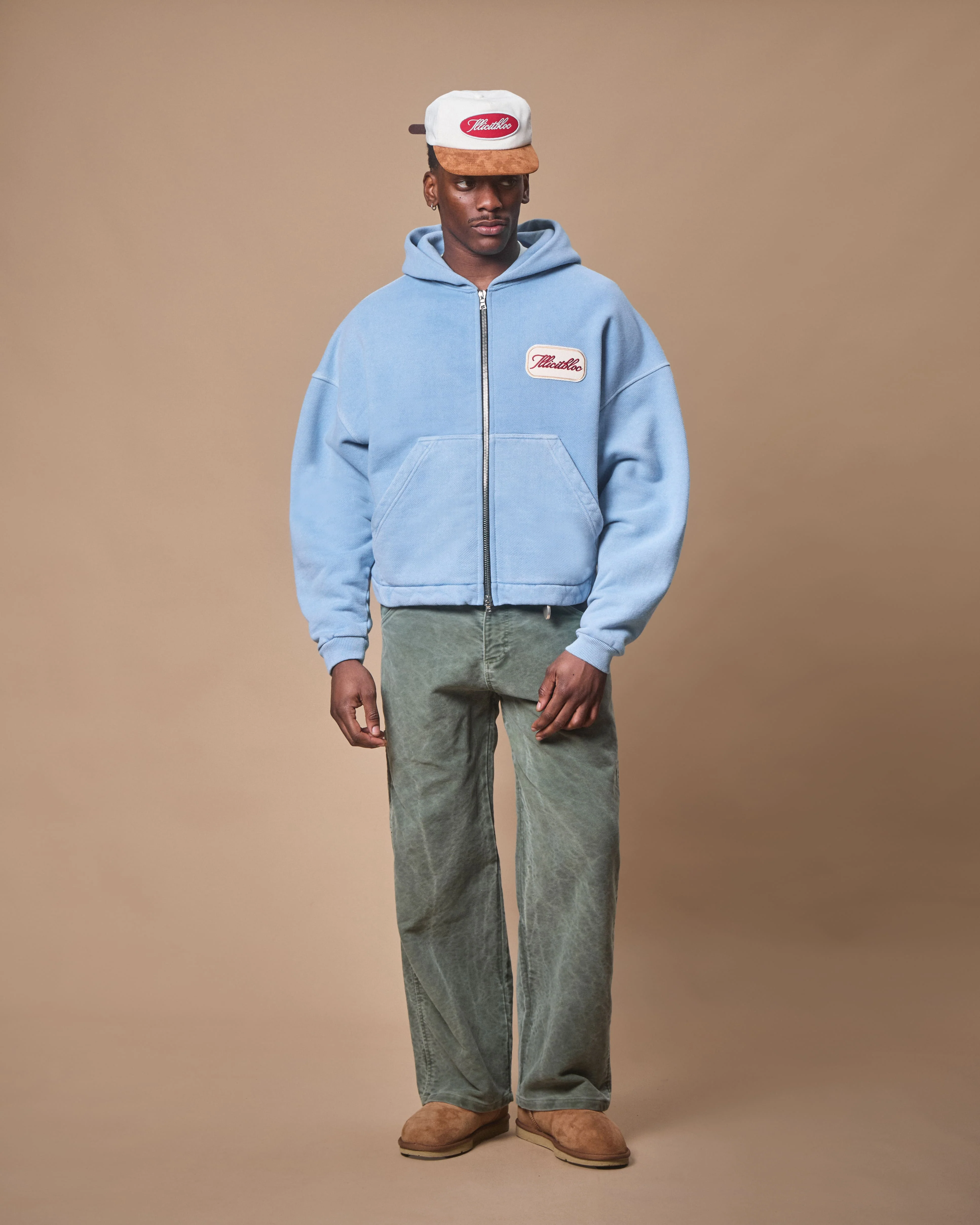 PATCHWORK TITANWEAVE™ ZIP HOODIE - POWDER BLUE - Image 7