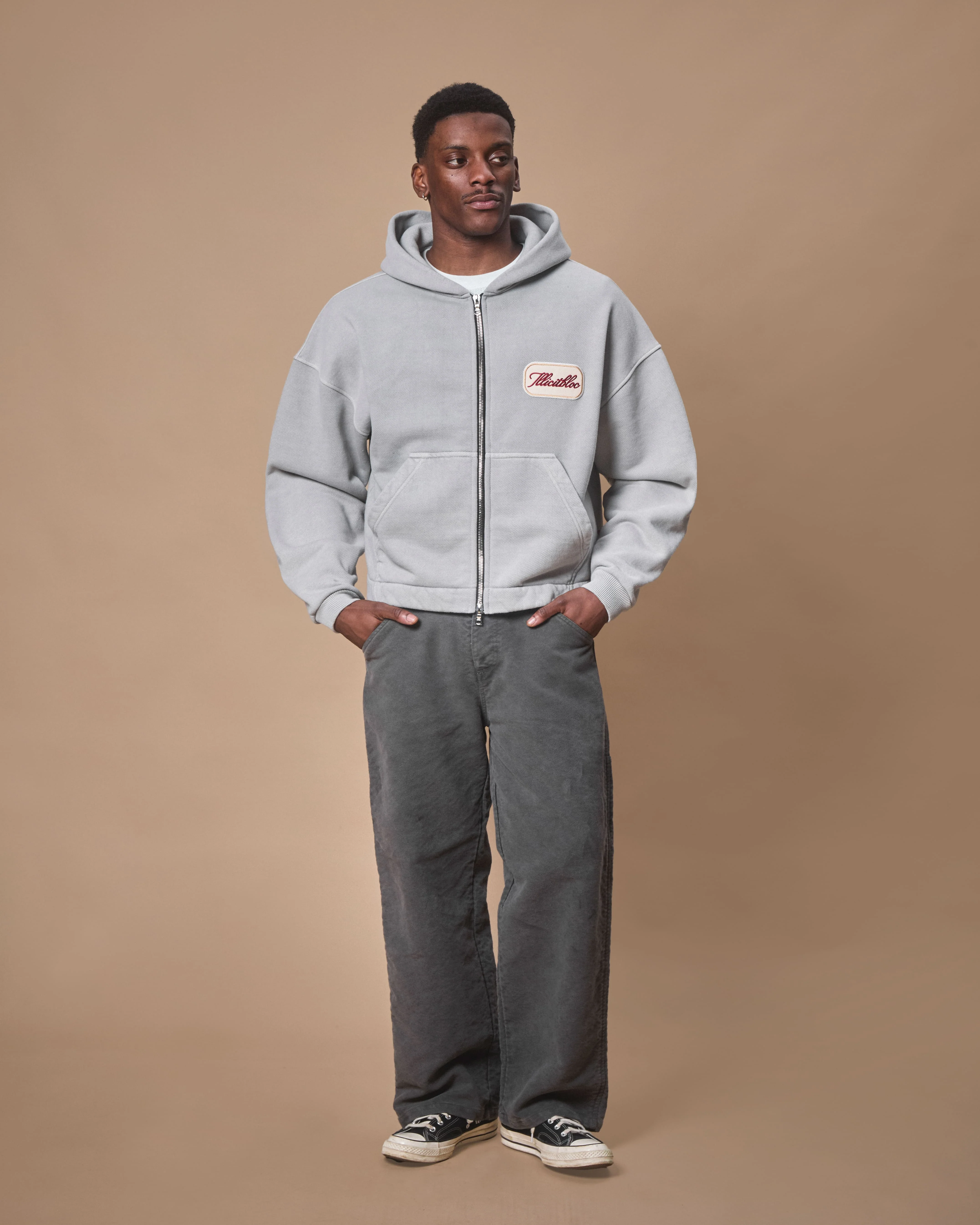 PATCHWORK TITANWEAVE™ ZIP HOODIE - POWDER GREY - Image 7