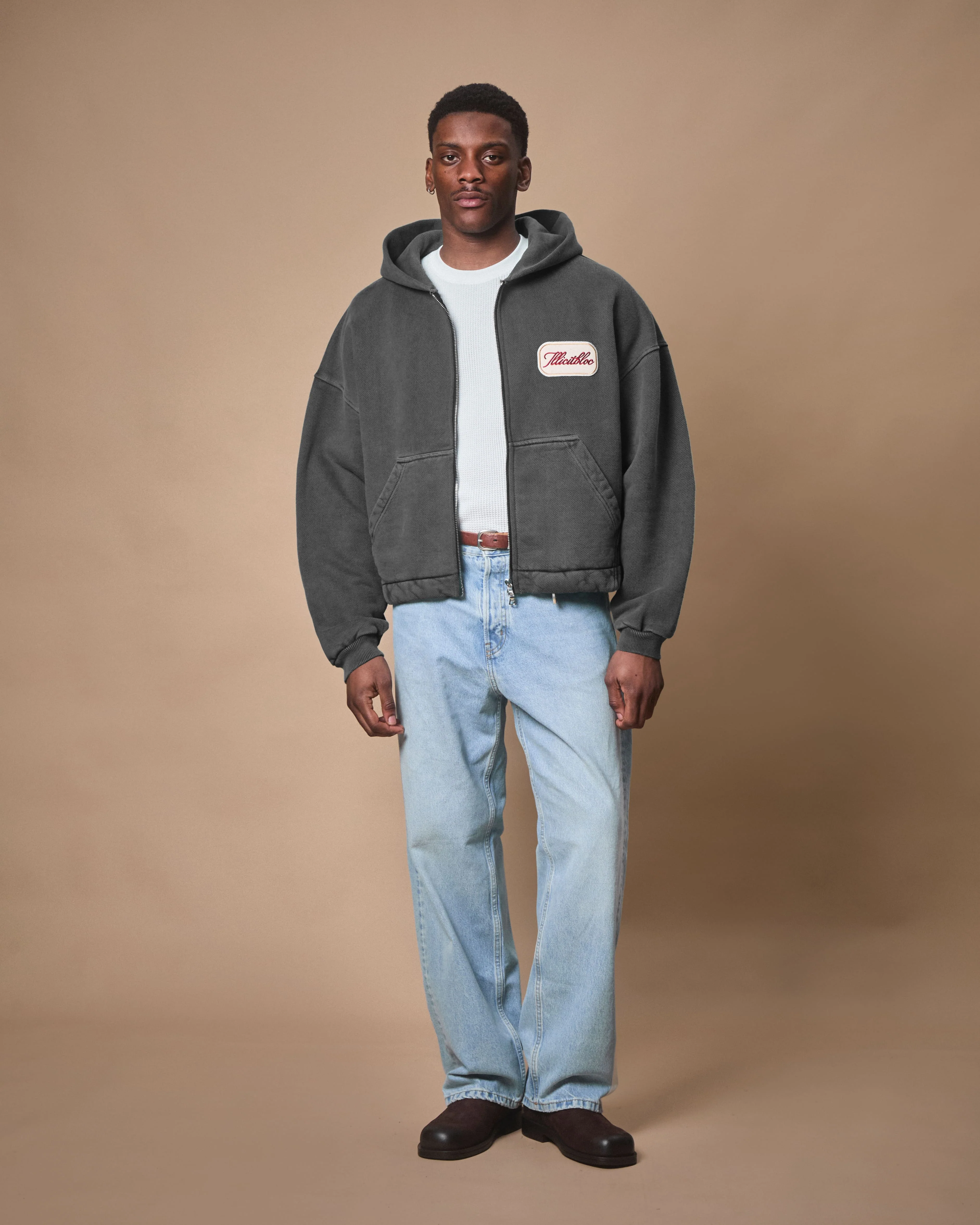 PATCHWORK TITANWEAVE™ ZIP HOODIE - WASHED BLACK - Image 7