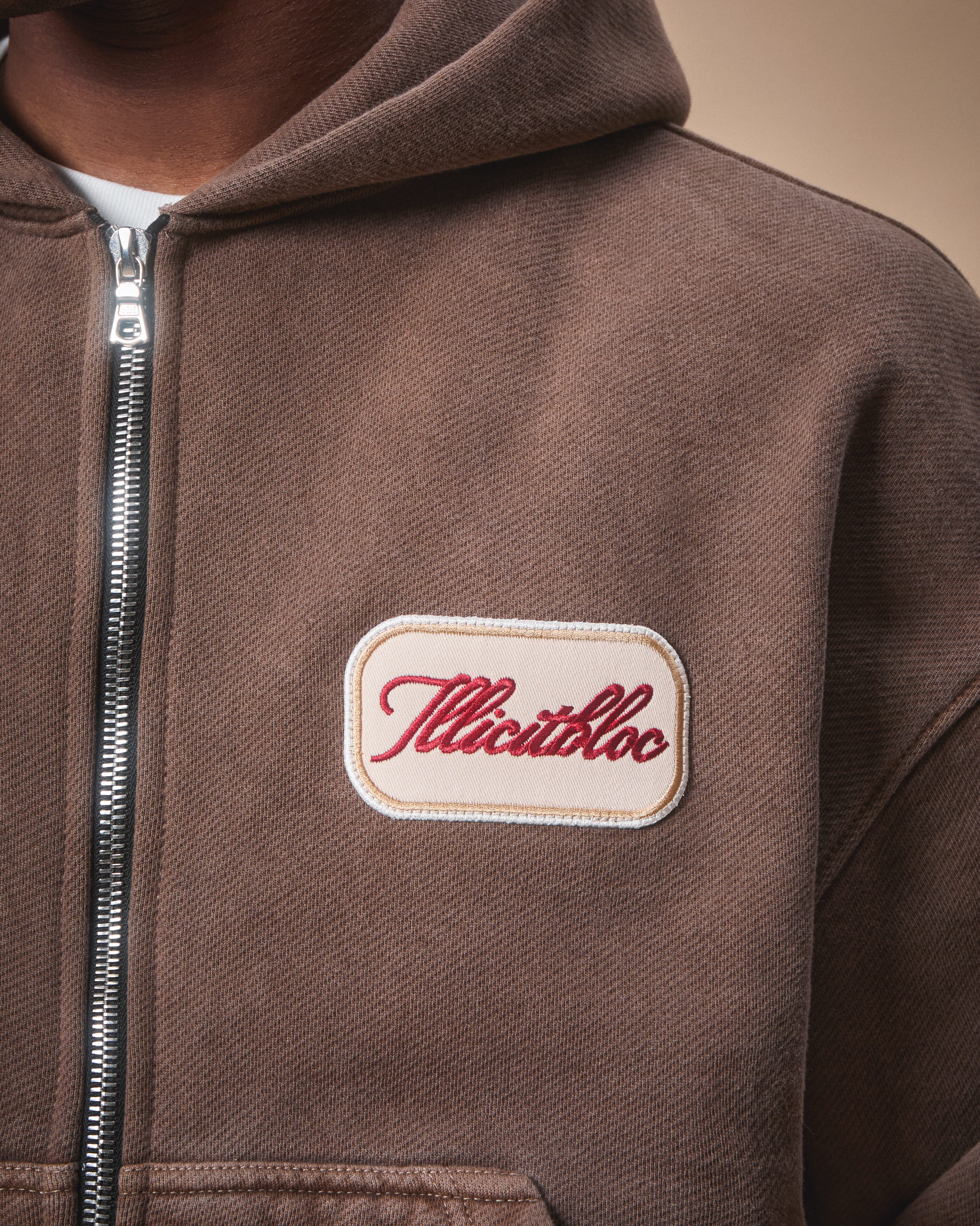 PATCHWORK TITANWEAVE™ ZIP HOODIE - WASHED BROWN - Image 3
