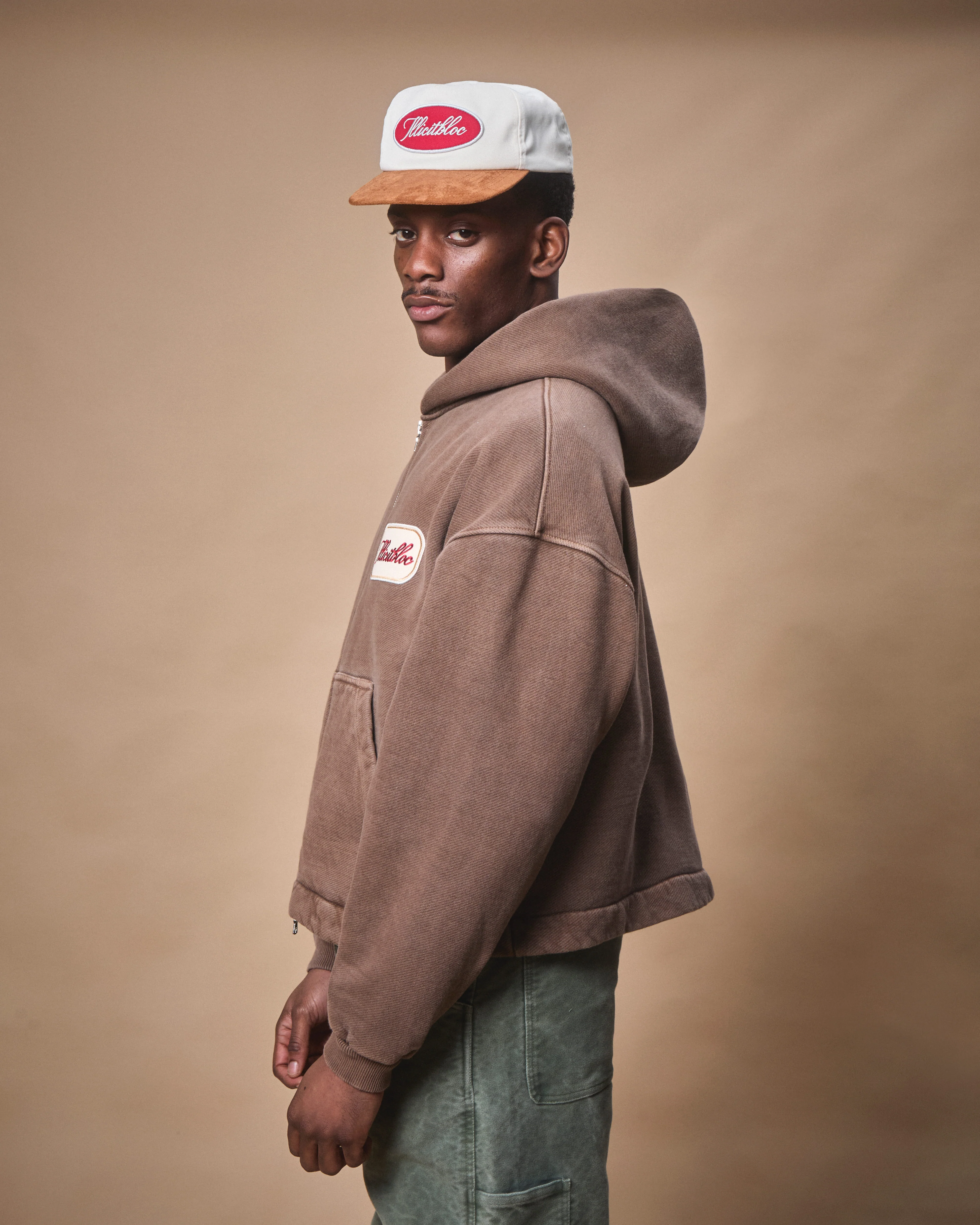 PATCHWORK TITANWEAVE™ ZIP HOODIE - WASHED BROWN - Image 4