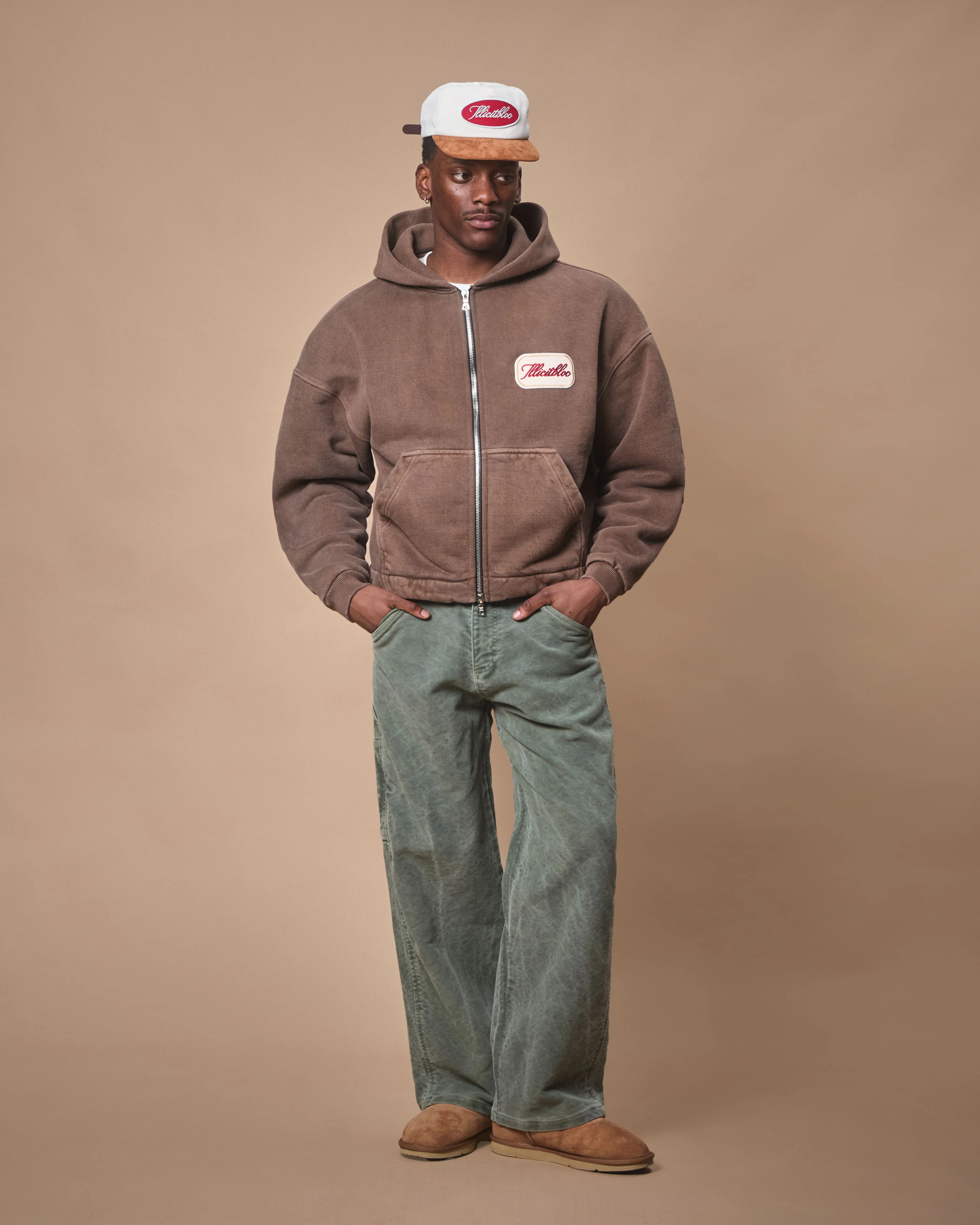 PATCHWORK TITANWEAVE™ ZIP HOODIE - WASHED BROWN - Image 7