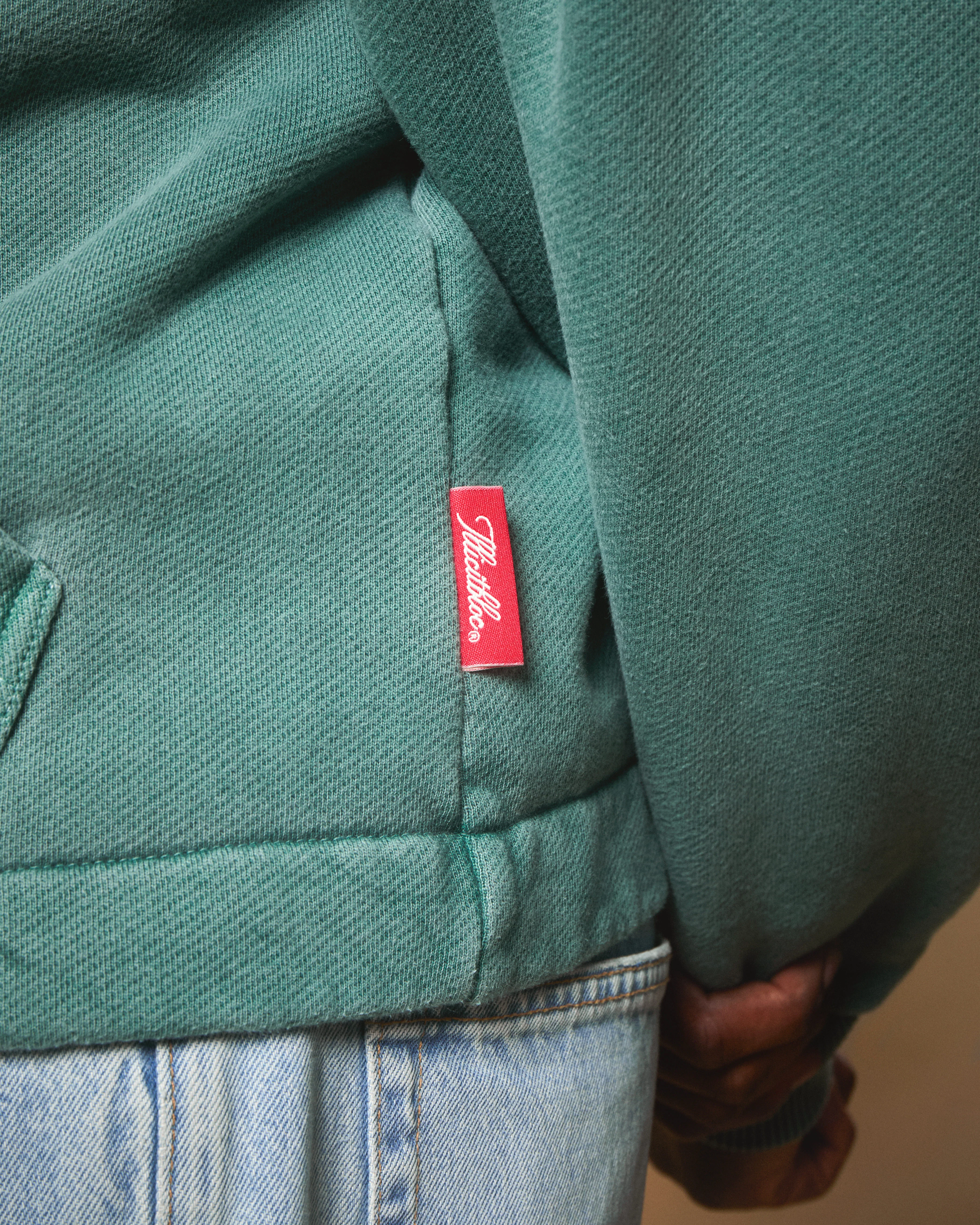 PATCHWORK TITANWEAVE™ ZIP HOODIE - WASHED GREEN - Image 6