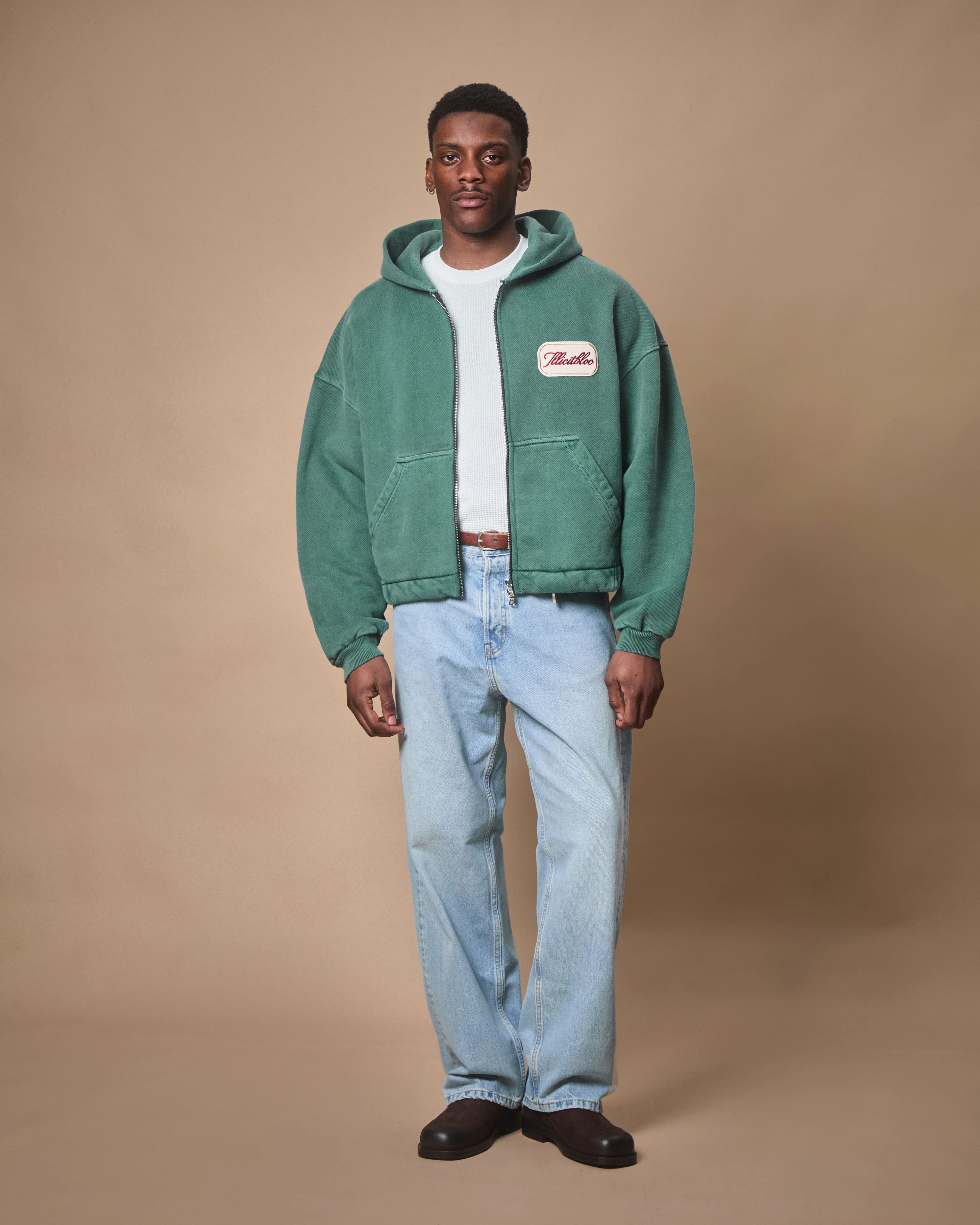 PATCHWORK TITANWEAVE™ ZIP HOODIE - WASHED GREEN - Image 7