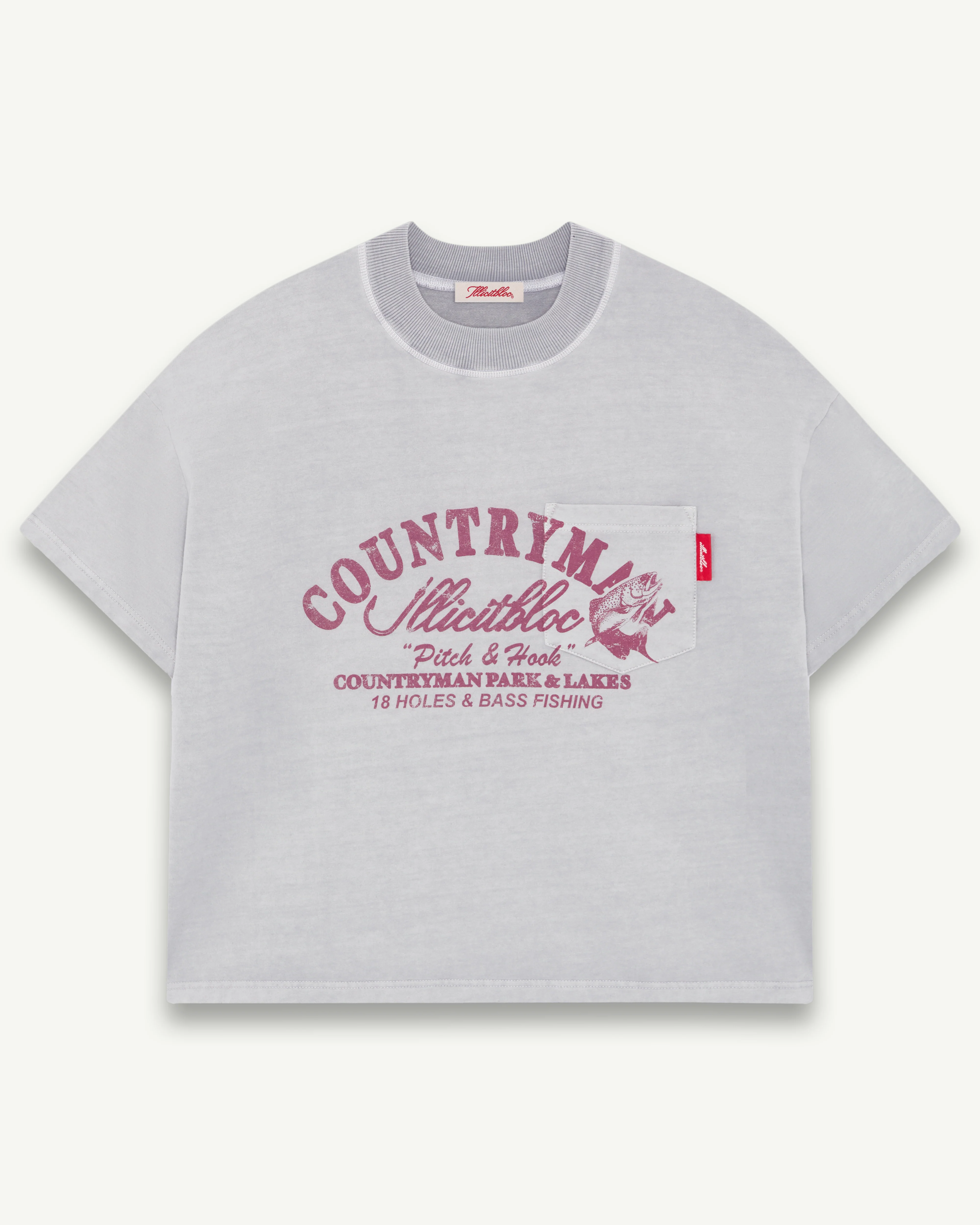 PITCH & HOOK CLOUDWEAVE™ POCKET T-SHIRT - POWDER GREY