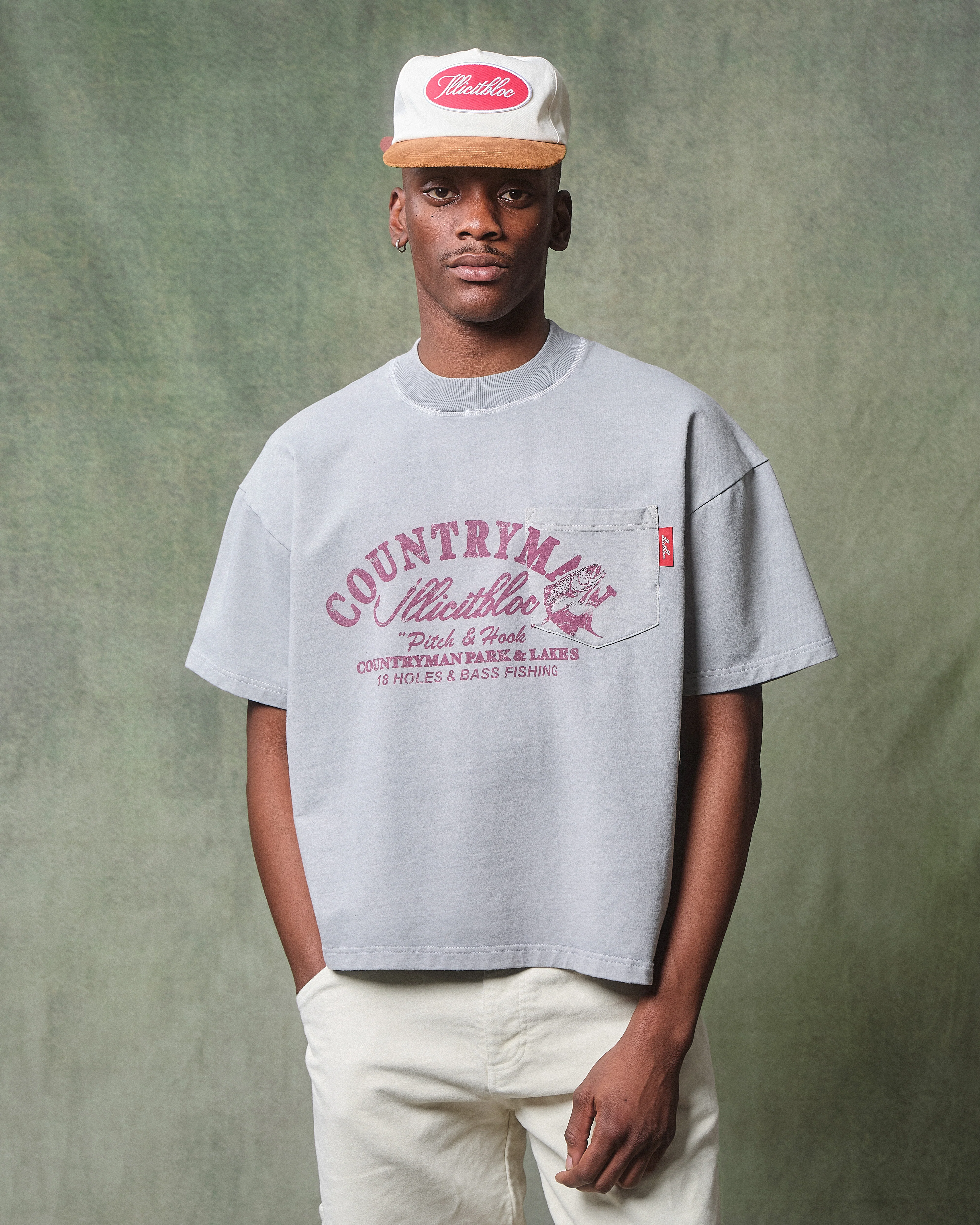 PITCH & HOOK CLOUDWEAVE™ POCKET T-SHIRT - POWDER GREY - Image 2