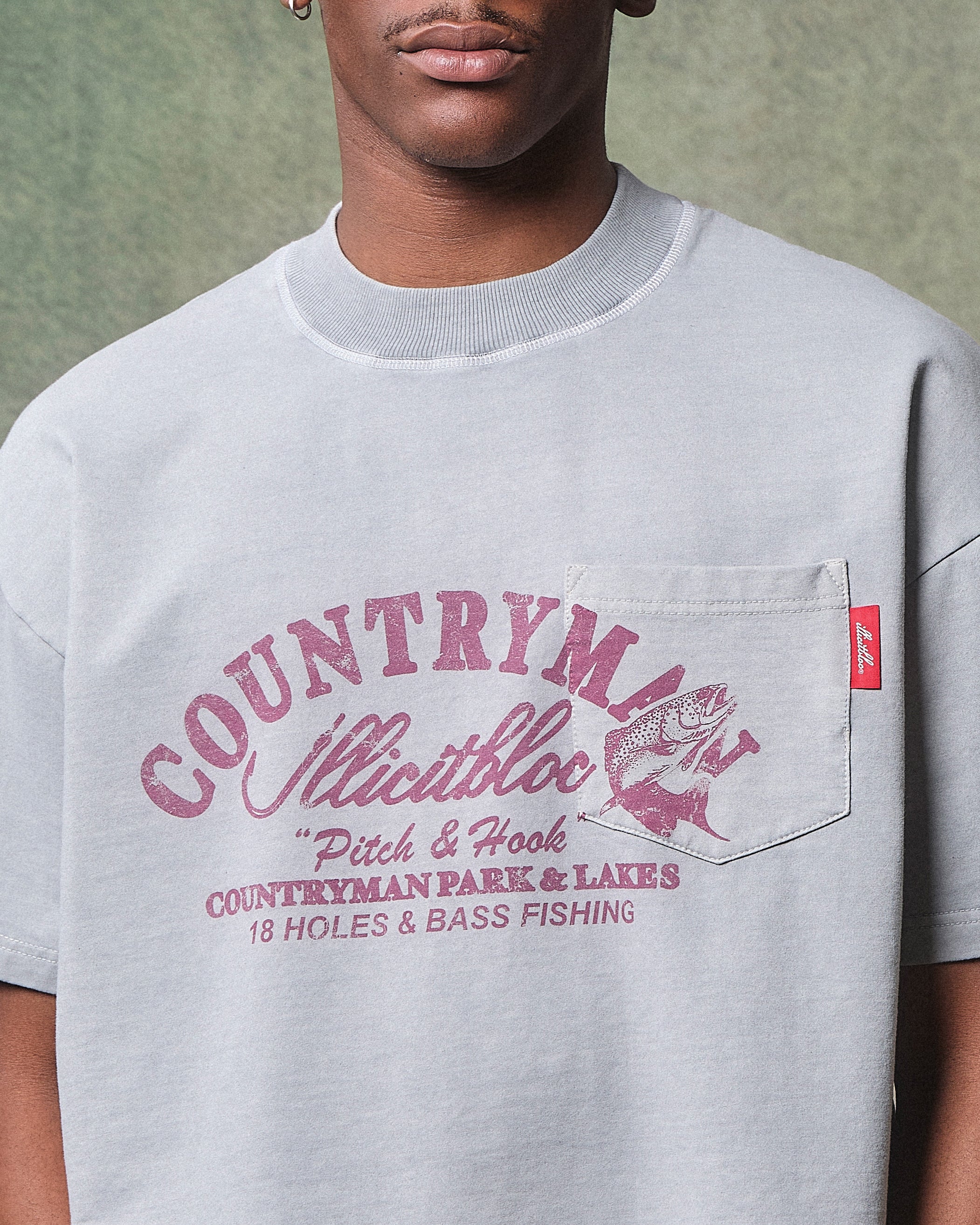 PITCH & HOOK CLOUDWEAVE™ POCKET T-SHIRT - POWDER GREY - Image 3