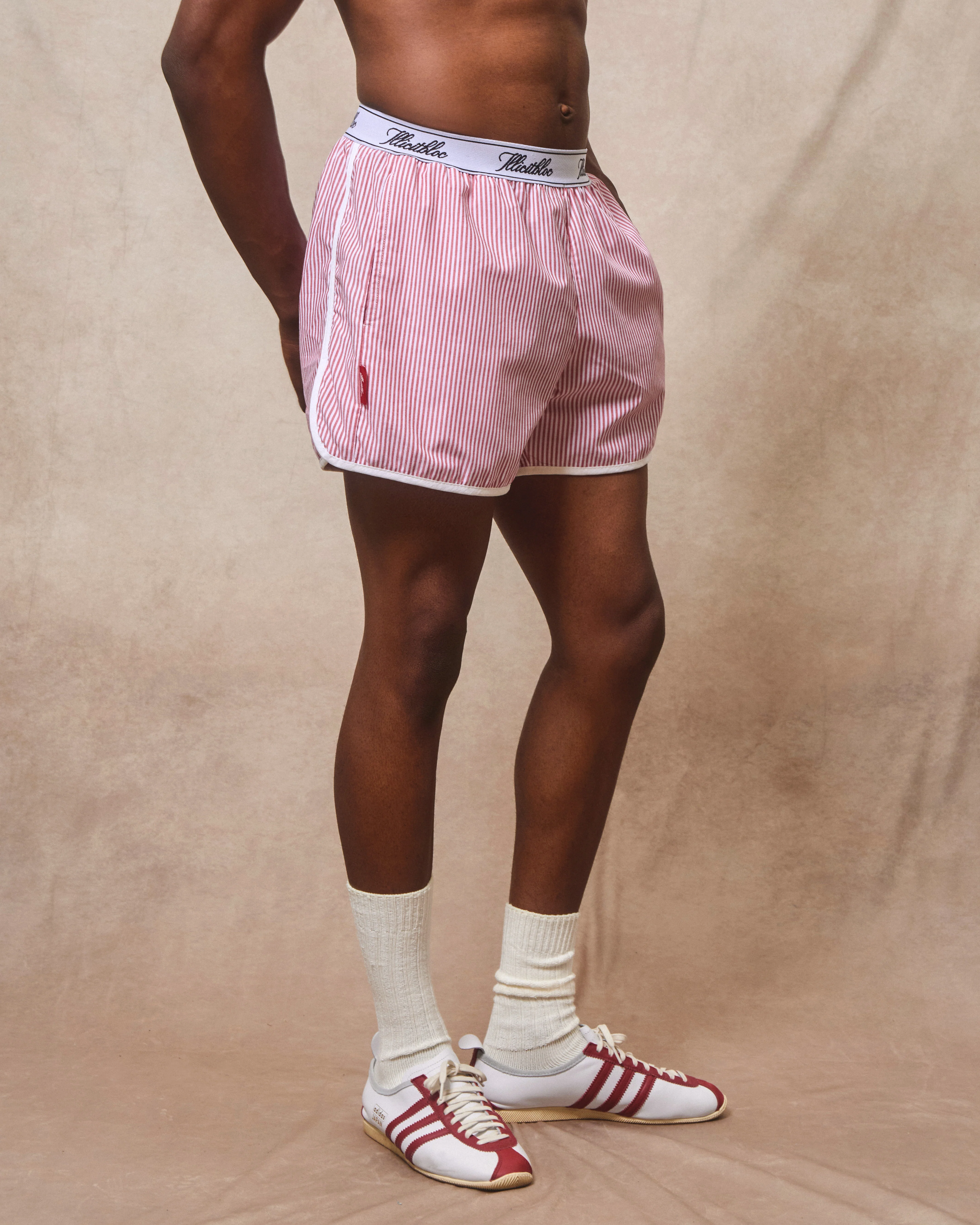POPLIN SPORTS SHORTS - RED/WHITE - Image 5