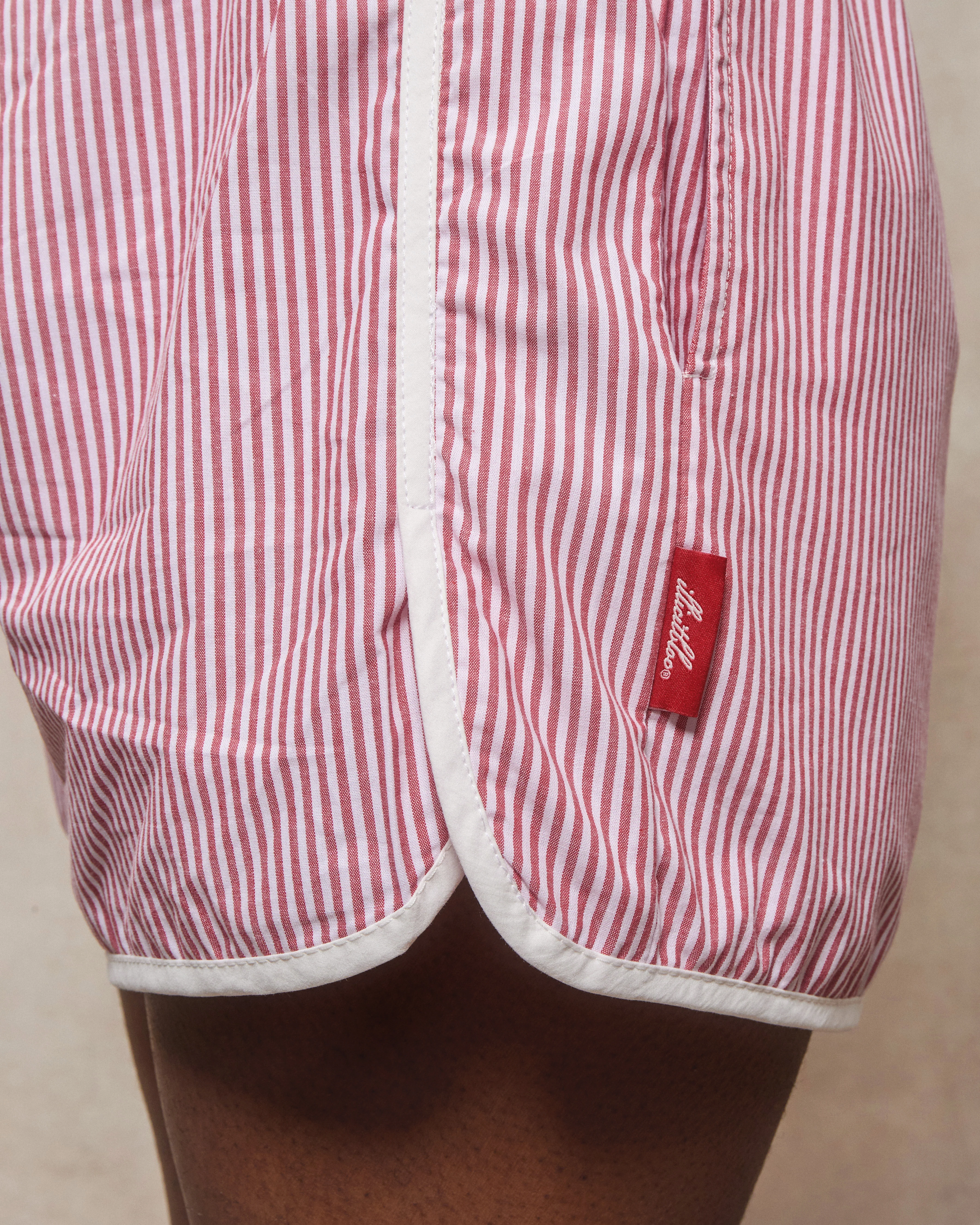 POPLIN SPORTS SHORTS - RED/WHITE - Image 7