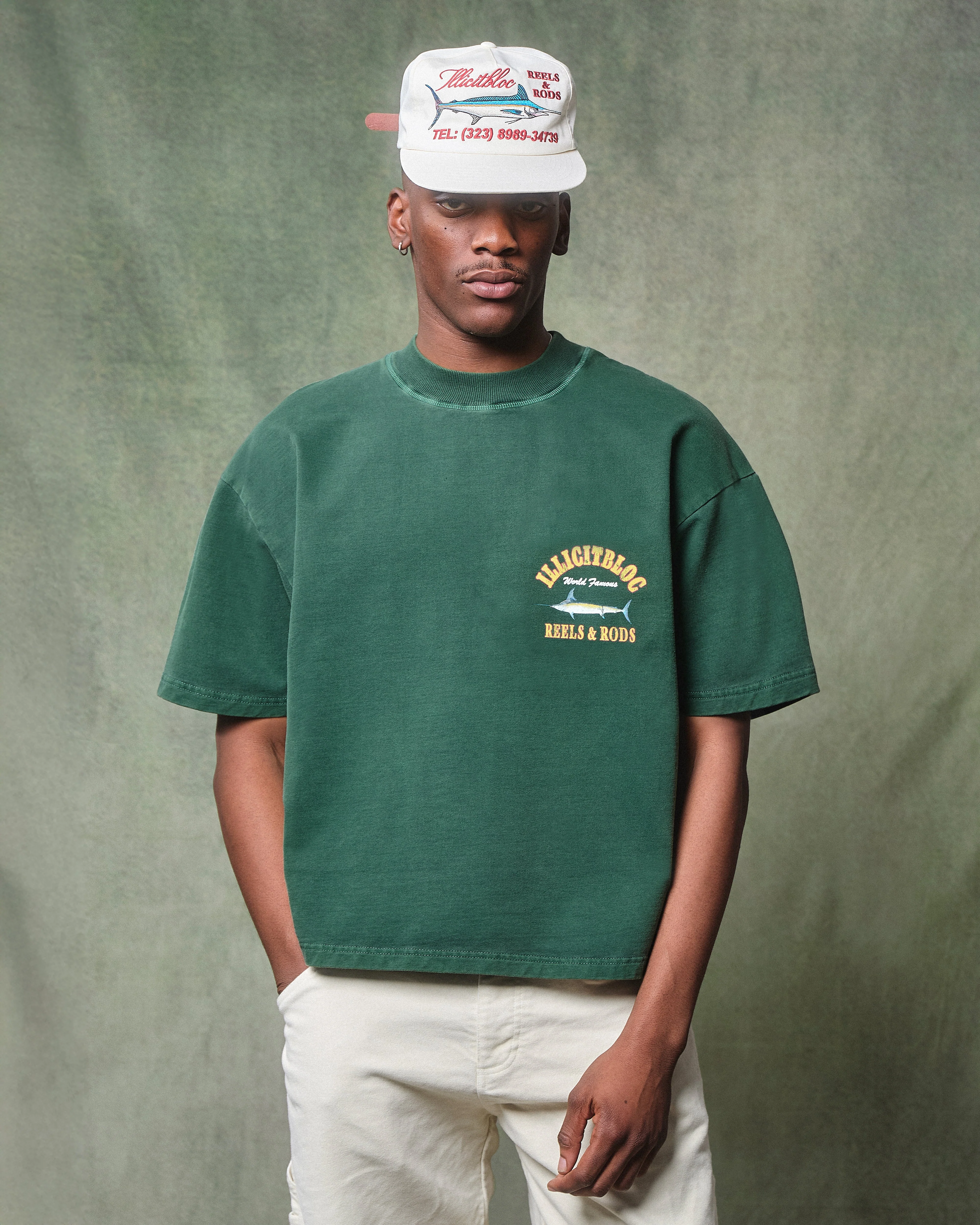 REELS & RODS CLOUDWEAVE™ T-SHIRT - HUNTER GREEN - Image 2