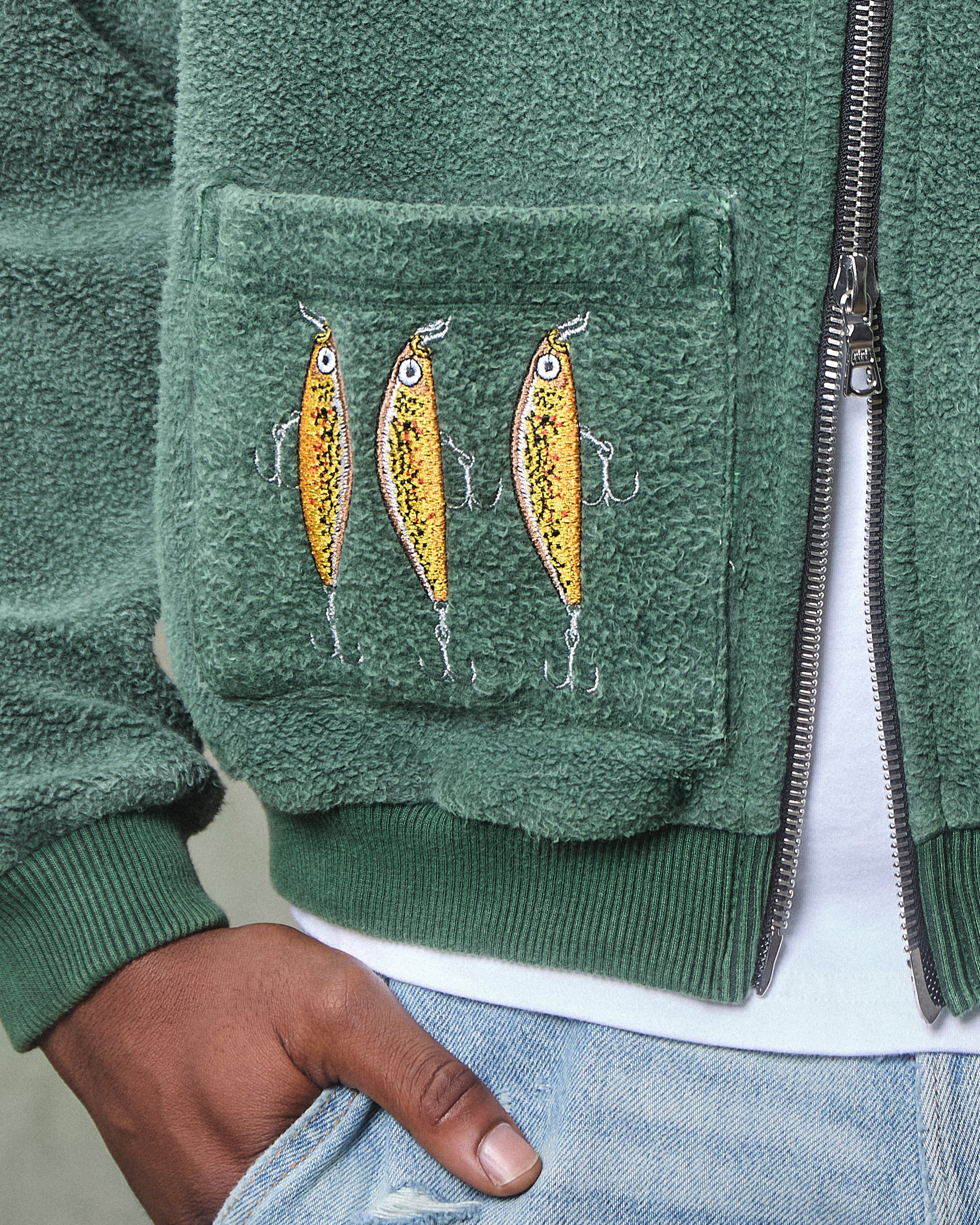 BAIT TEDDYKNIT™ BOMBER - HUNTER GREEN - Image 6