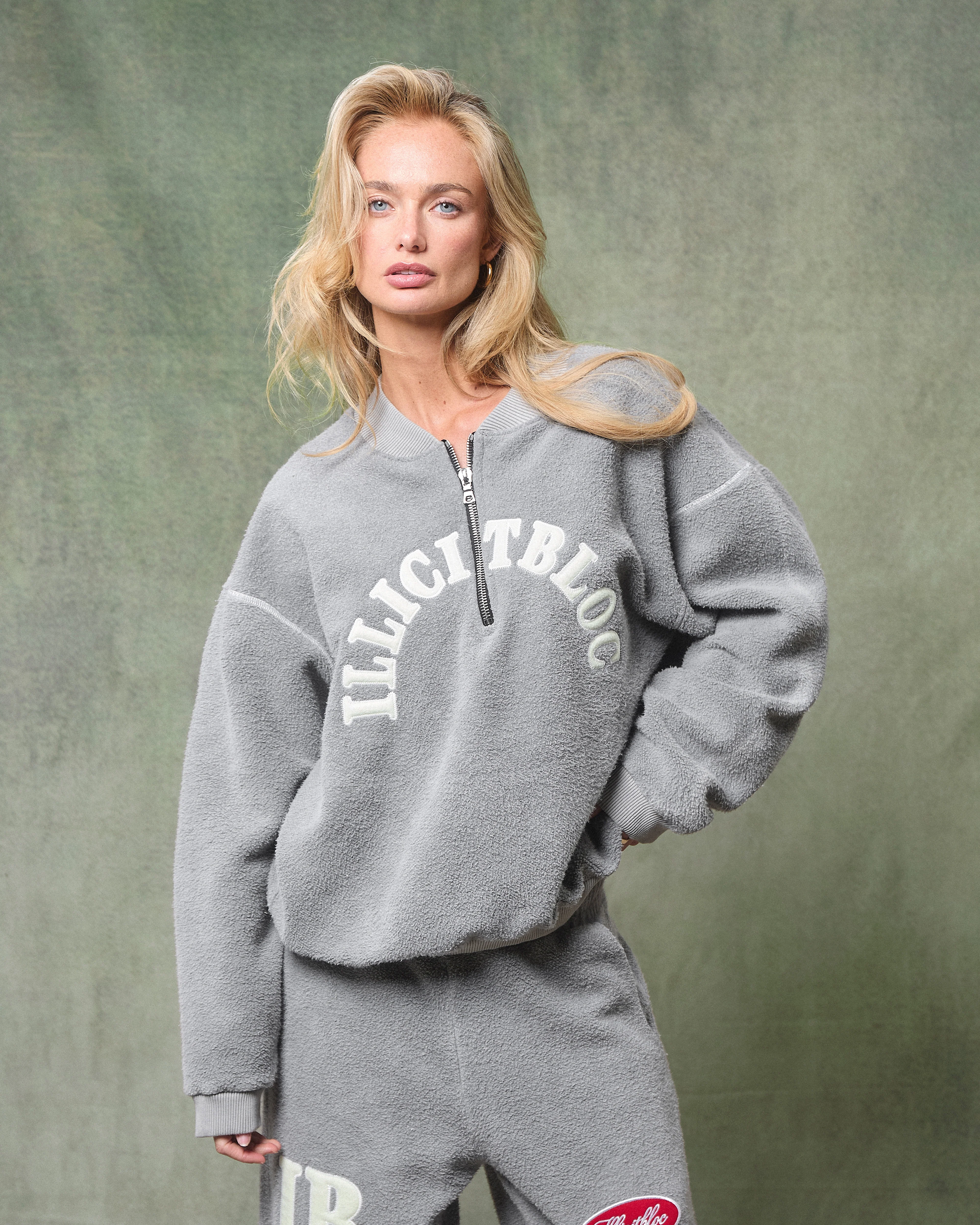 SPELLOUT TEDDYKNIT™ 1/4 ZIP - POWDER GREY - Image 6