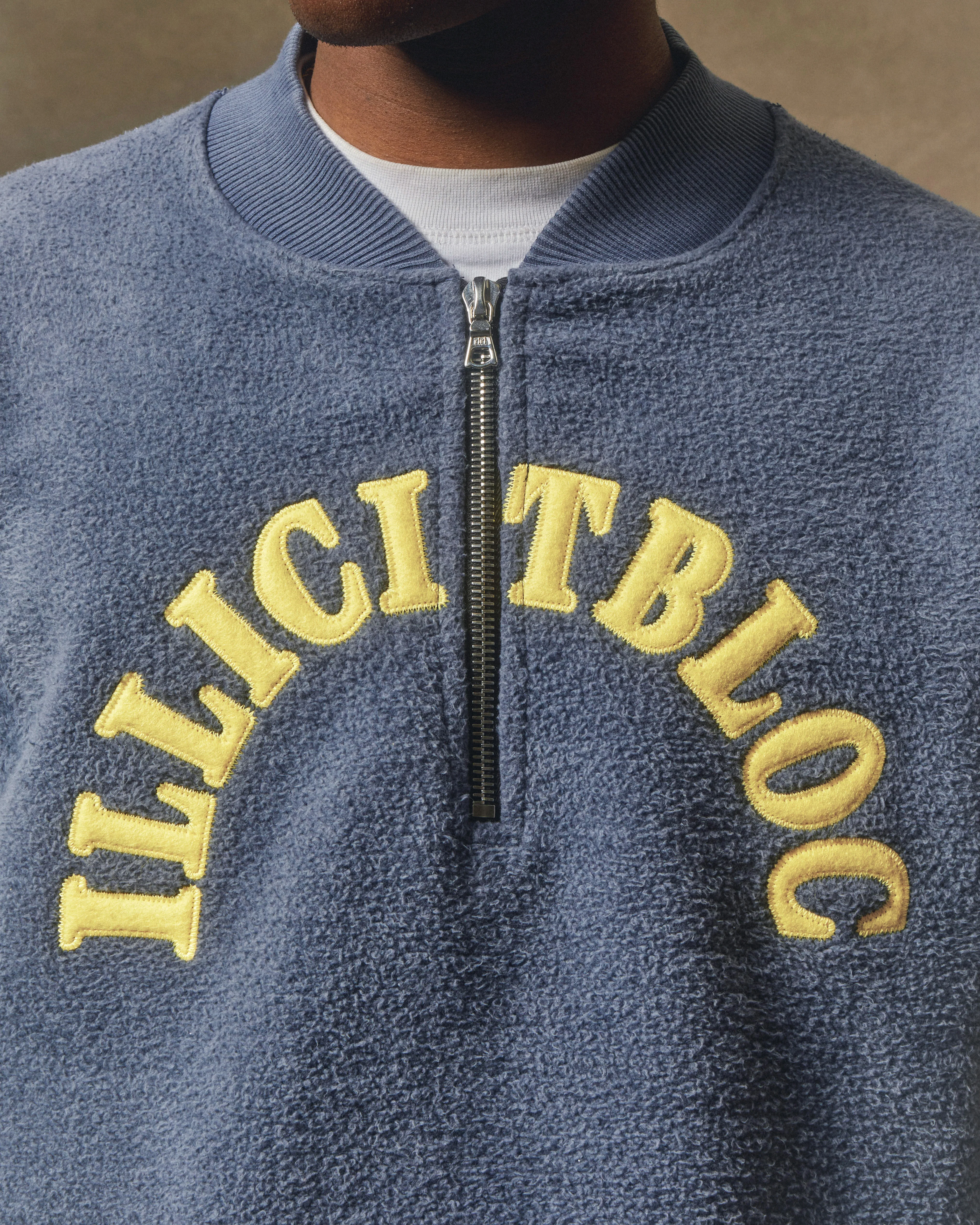 SPELLOUT TEDDYKNIT™ 1/4 ZIP - WASHED NAVY - Image 3