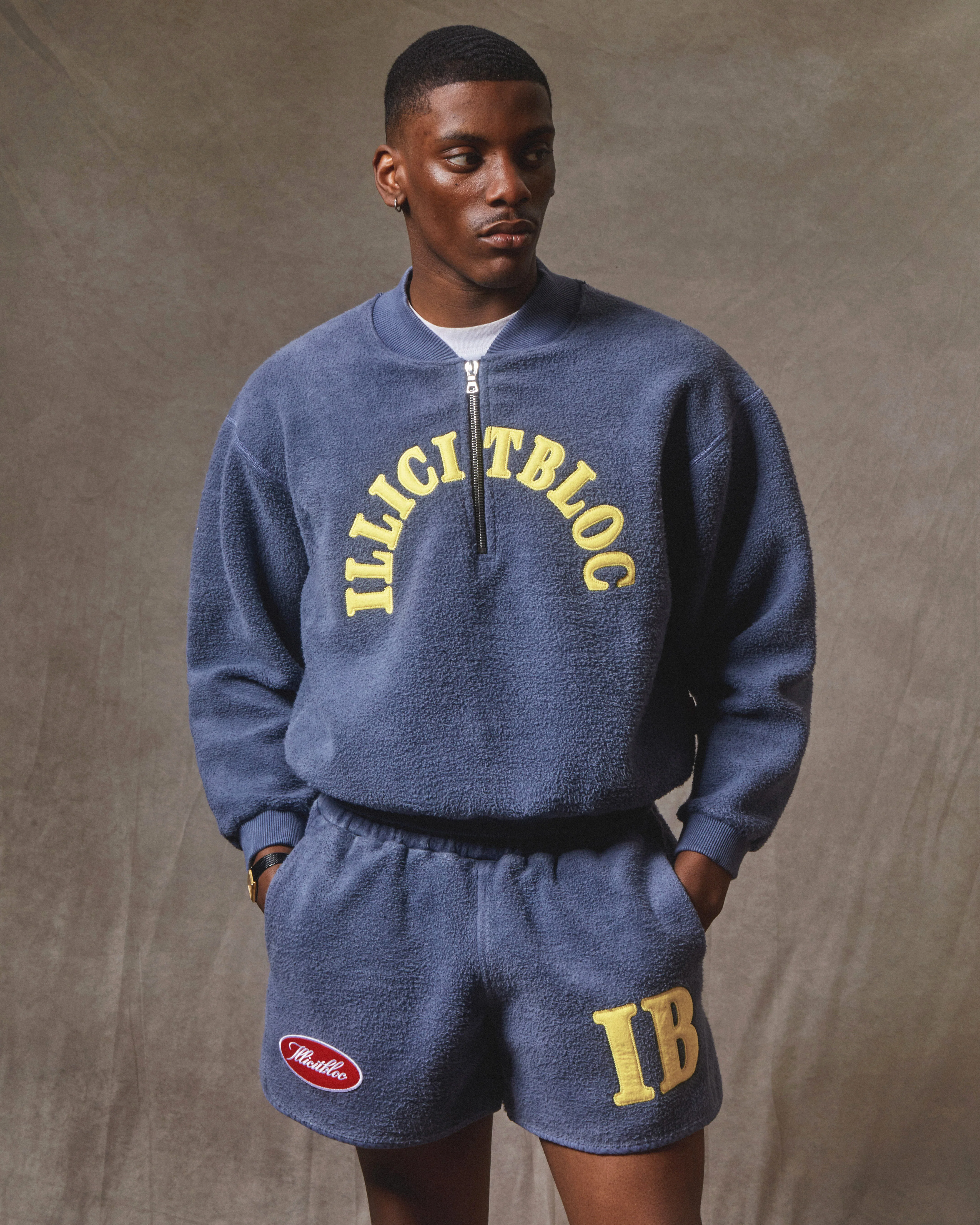 SPELLOUT TEDDYKNIT™ SPORTS SHORTS - WASHED NAVY - Image 5