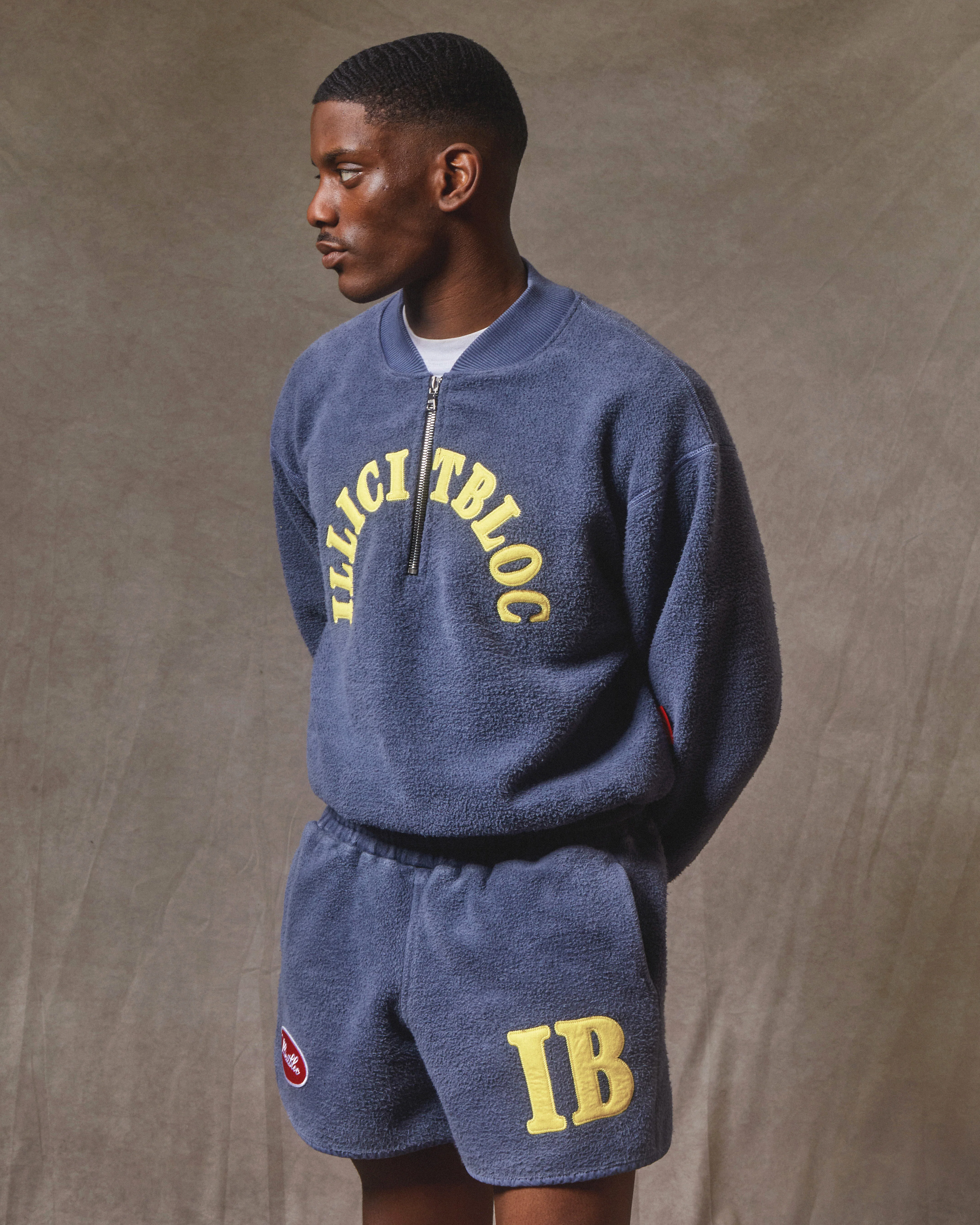 SPELLOUT TEDDYKNIT™ SPORTS SHORTS - WASHED NAVY - Image 7
