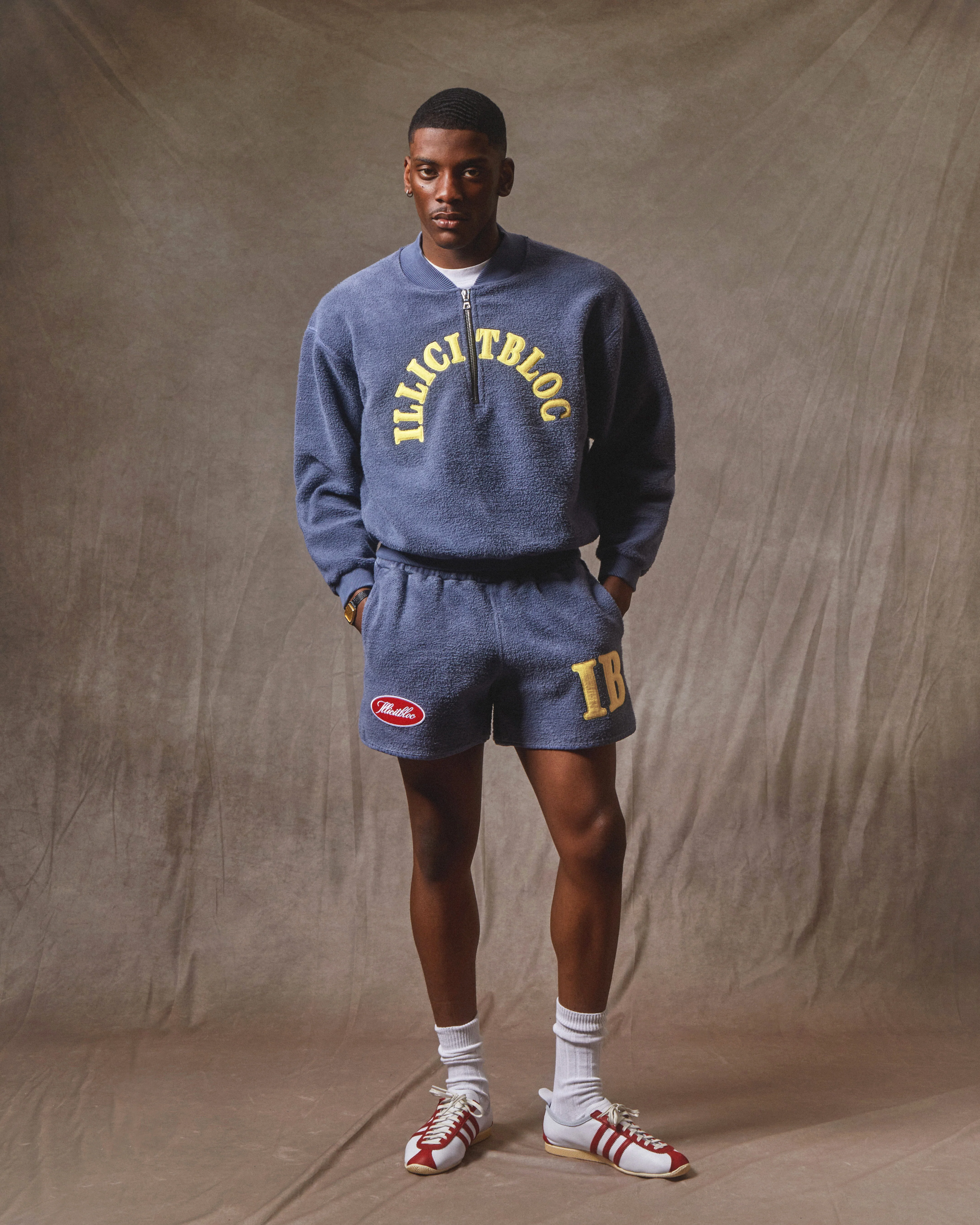SPELLOUT TEDDYKNIT™ SPORTS SHORTS - WASHED NAVY - Image 8