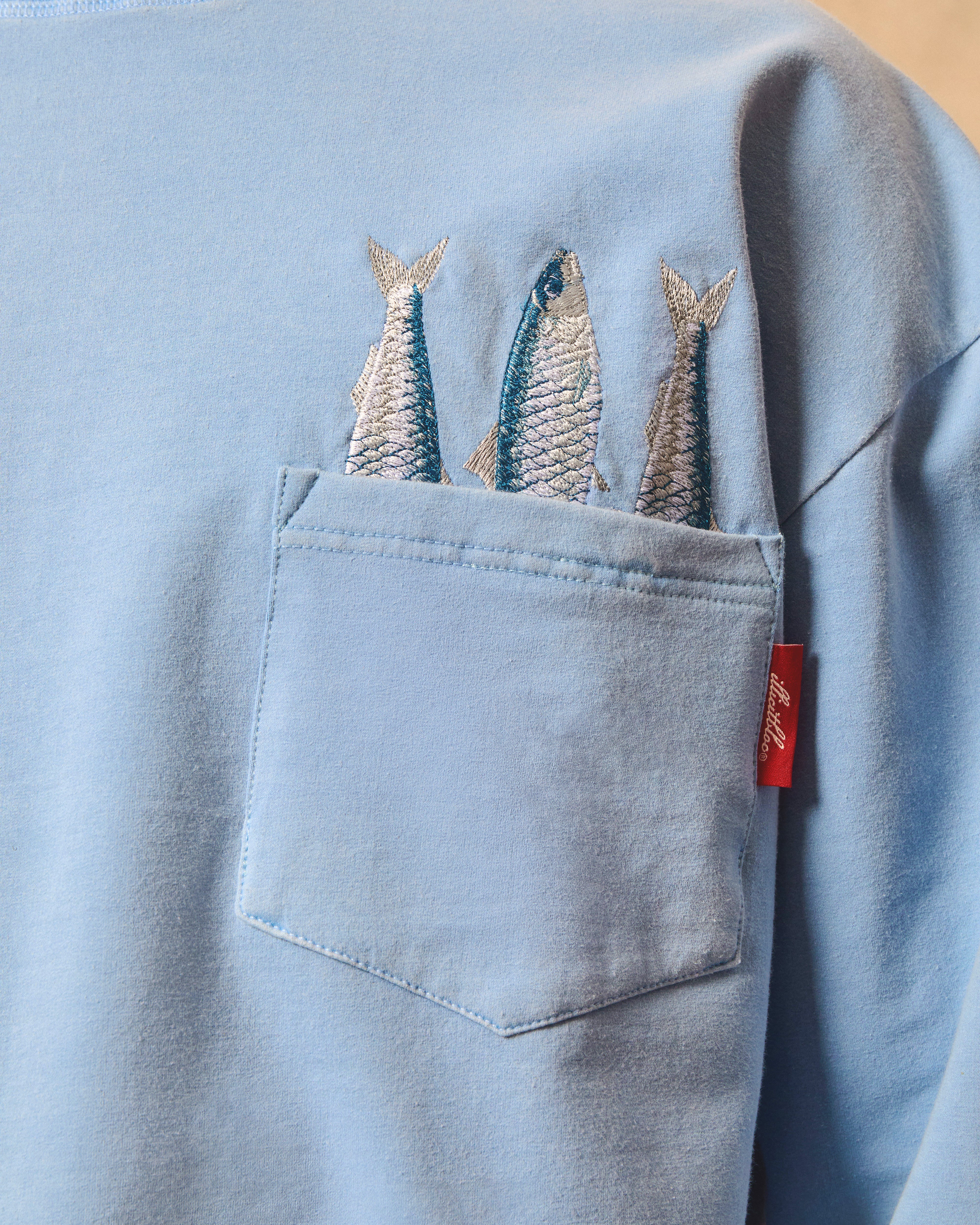 SARDINE CLOUDWEAVE™ POCKET LONG SLEEVE T-SHIRT - POWDER BLUE - Image 3