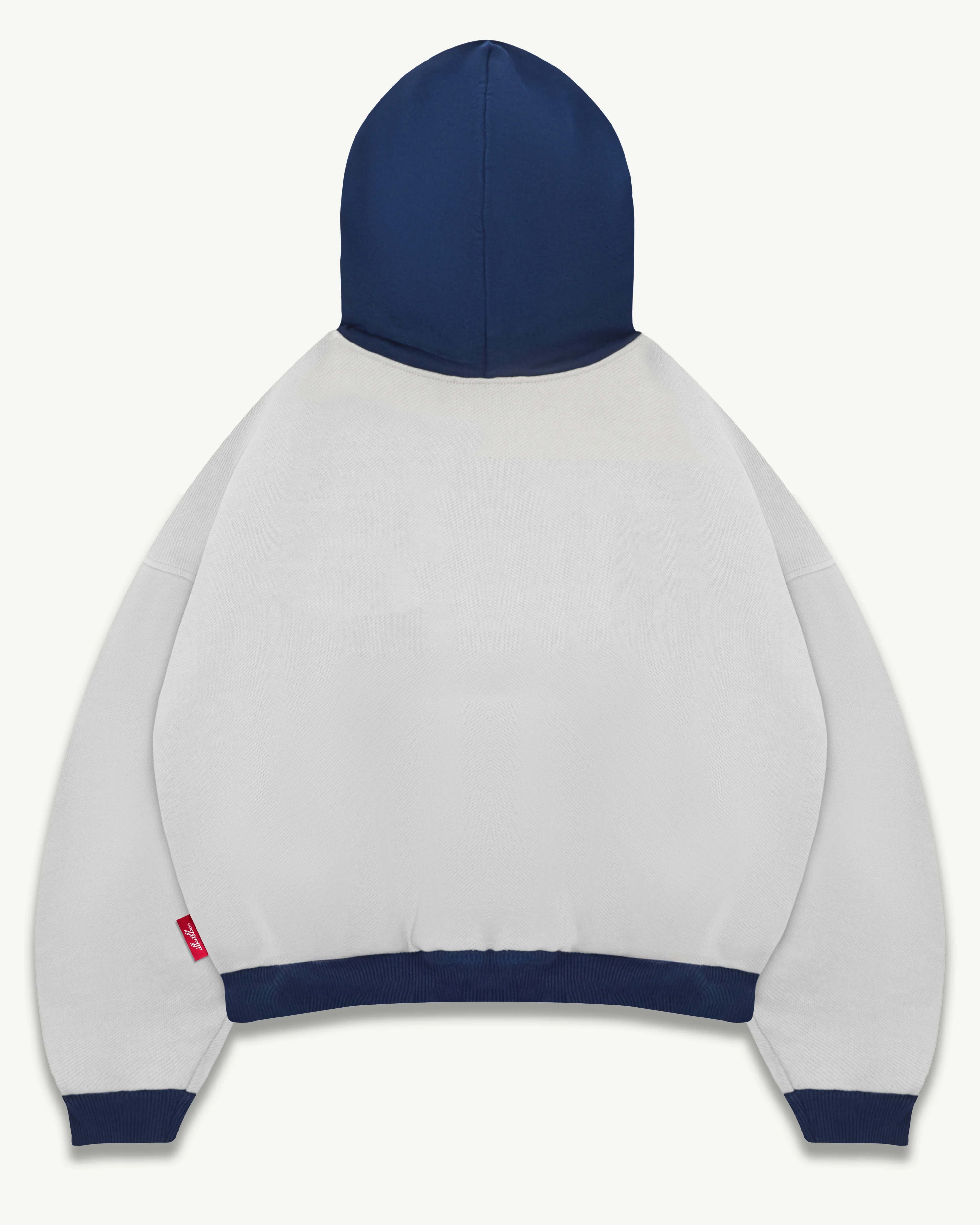 TWO TONE SPELLOUT IRONWEAVE™ HOODIE - POWDER GREY/NAVY - Image 7